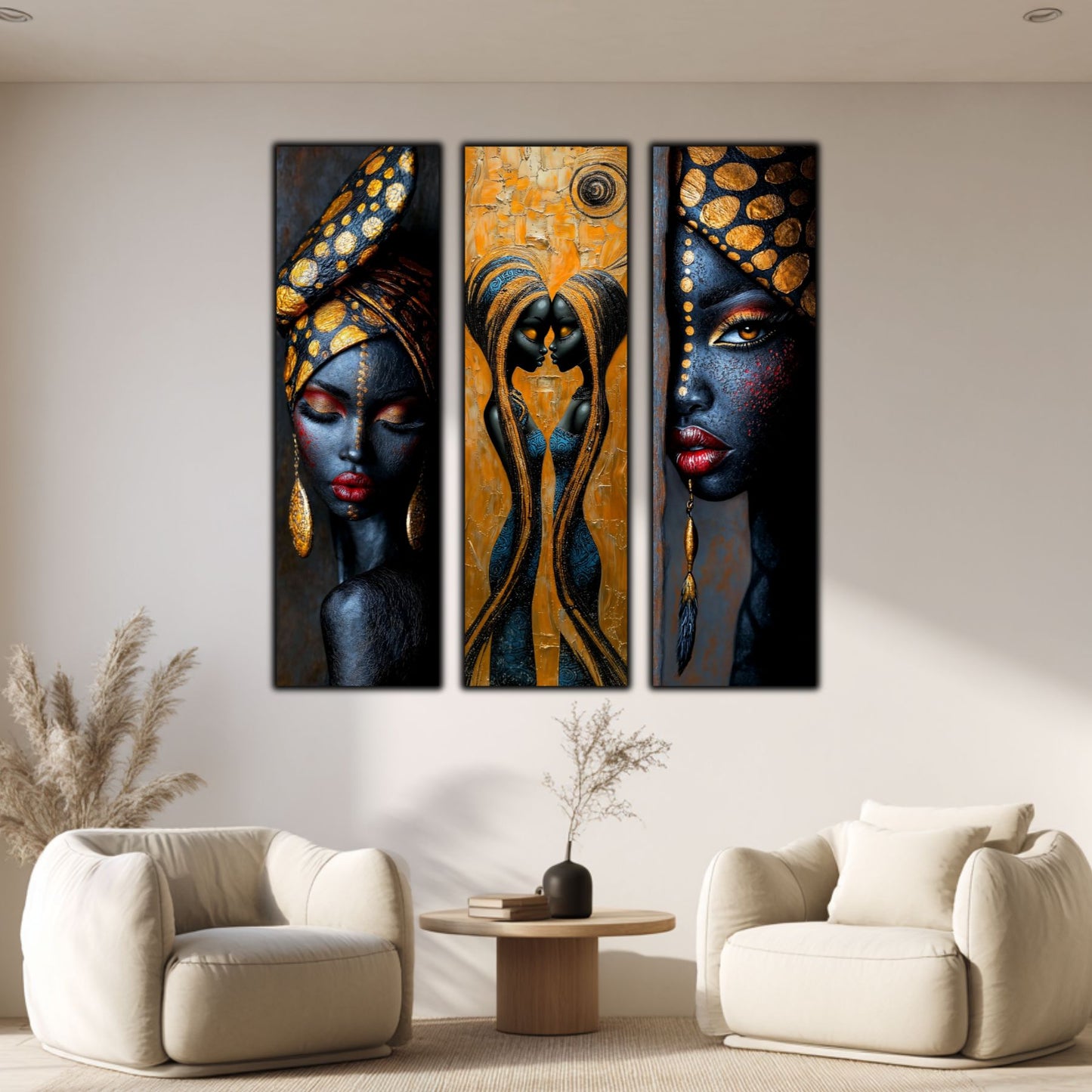 Set Modern de 3 Tablouri pe Sticla Securizata - Decor Elegant pt Living