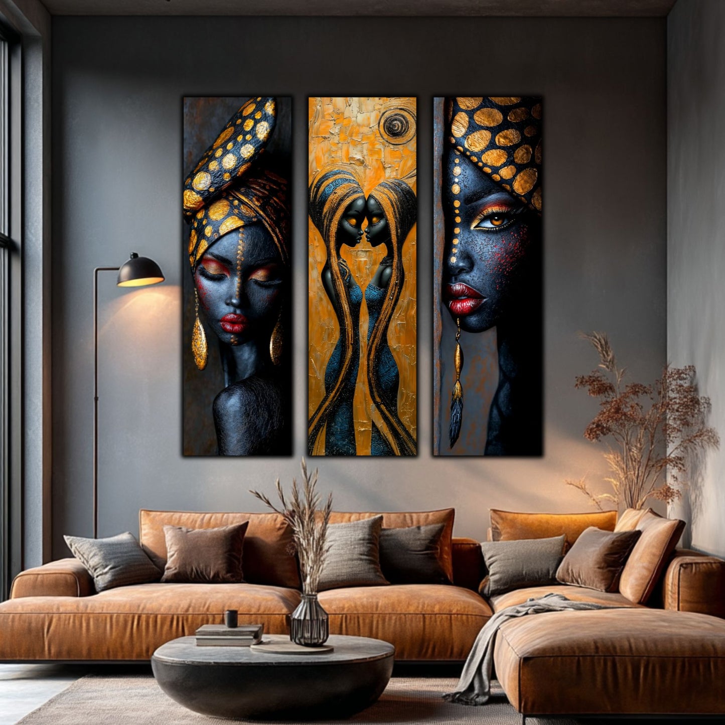 Set Modern de 3 Tablouri pe Sticla Securizata - Decor Elegant pt Living