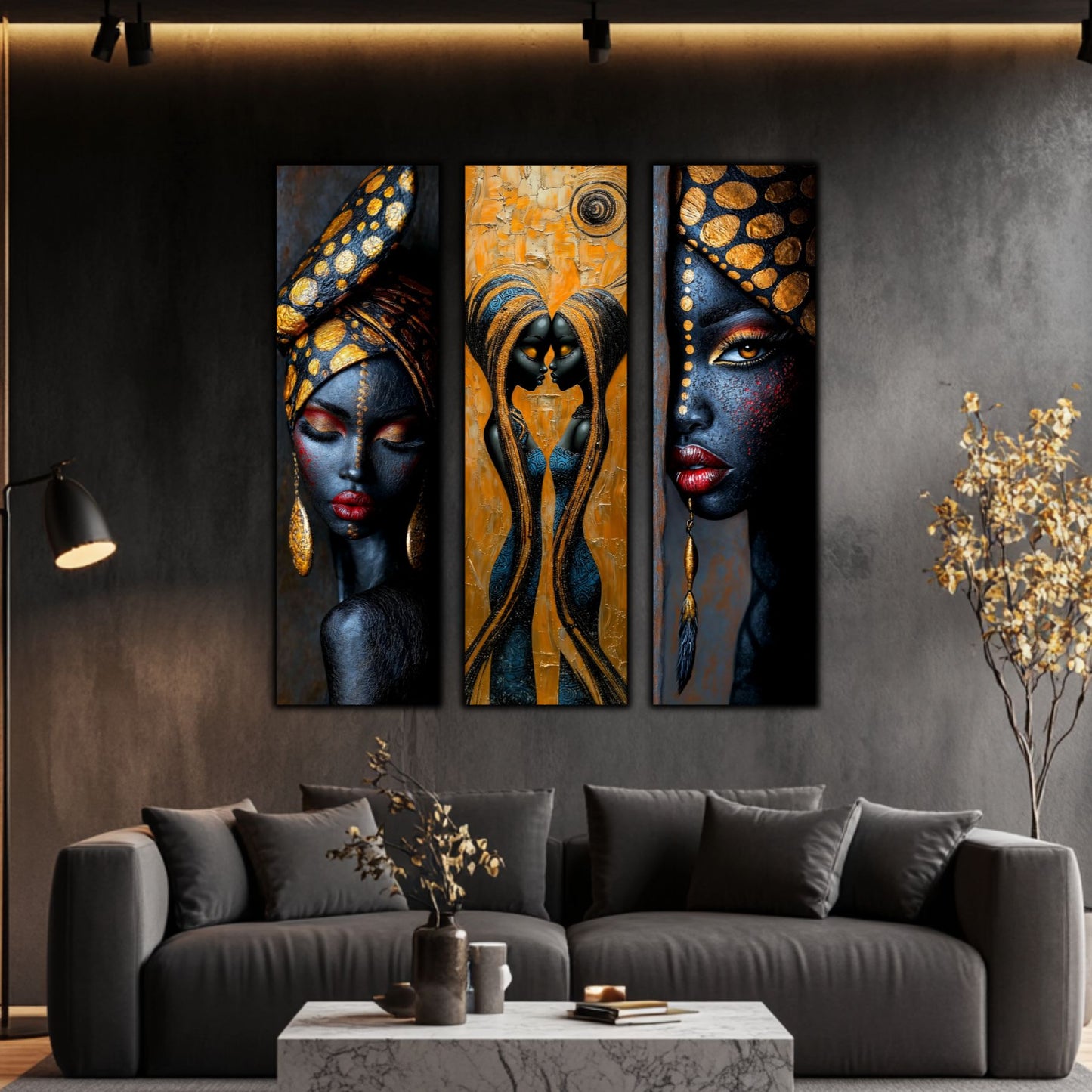Set Modern de 3 Tablouri pe Sticla Securizata - Decor Elegant pt Living