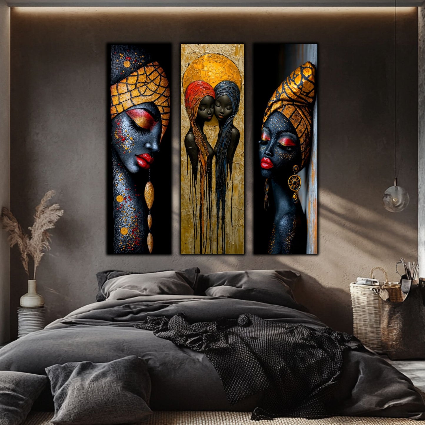 Set Modern de 3 Tablouri pe Sticla Securizata - Decor Elegant pt Living