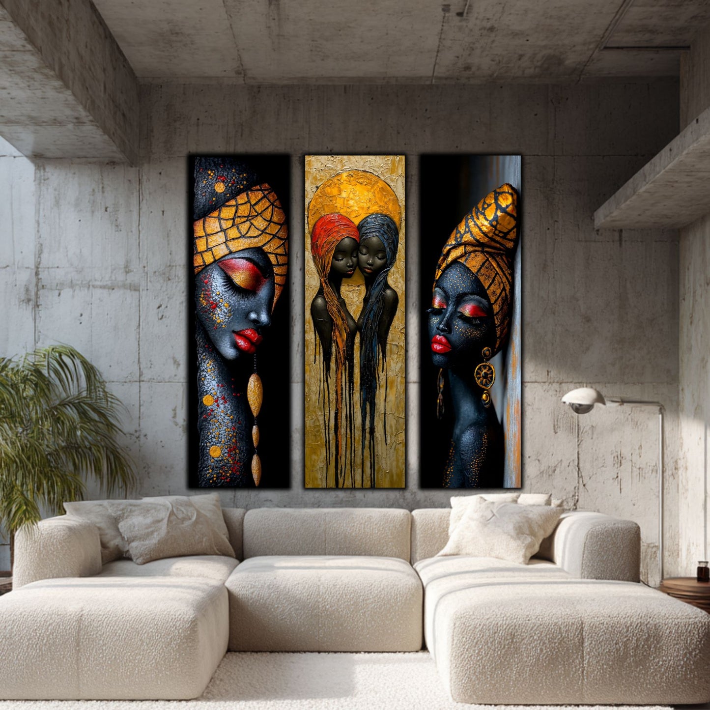 Set Modern de 3 Tablouri pe Sticla Securizata - Decor Elegant pt Living