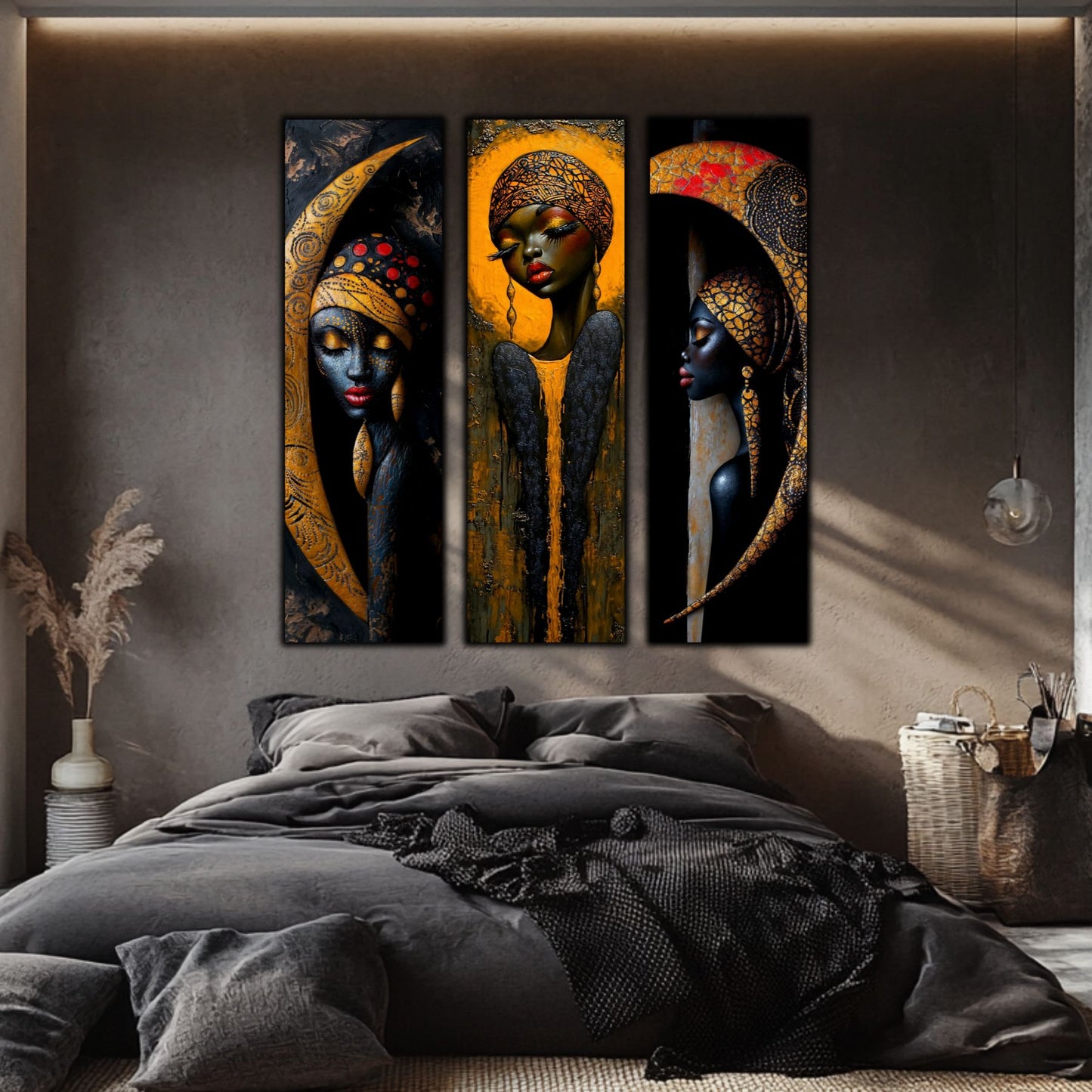 Set Modern de 3 Tablouri pe Sticla Securizata - Decor Elegant pt Living