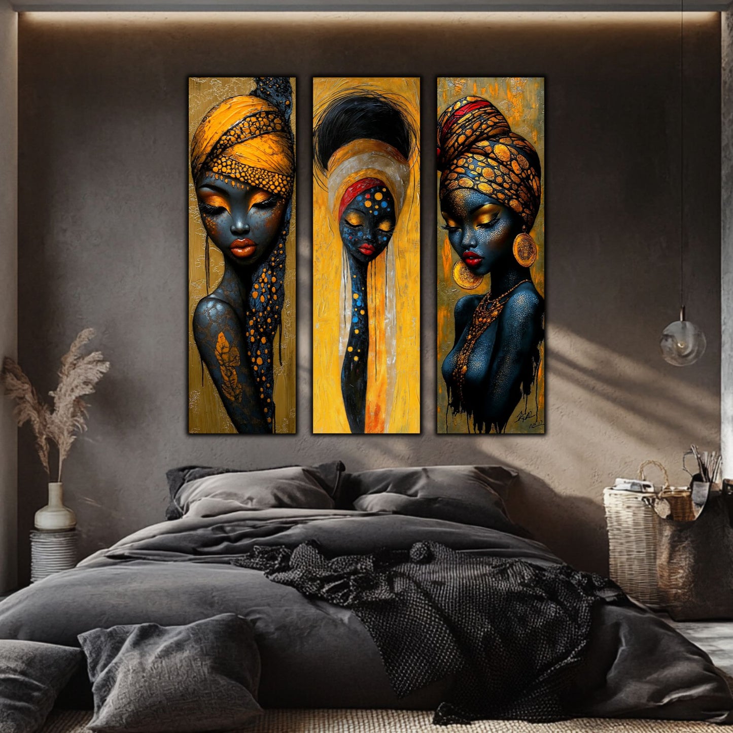Set Modern de 3 Tablouri pe Sticla Securizata - Decor Elegant pt Living