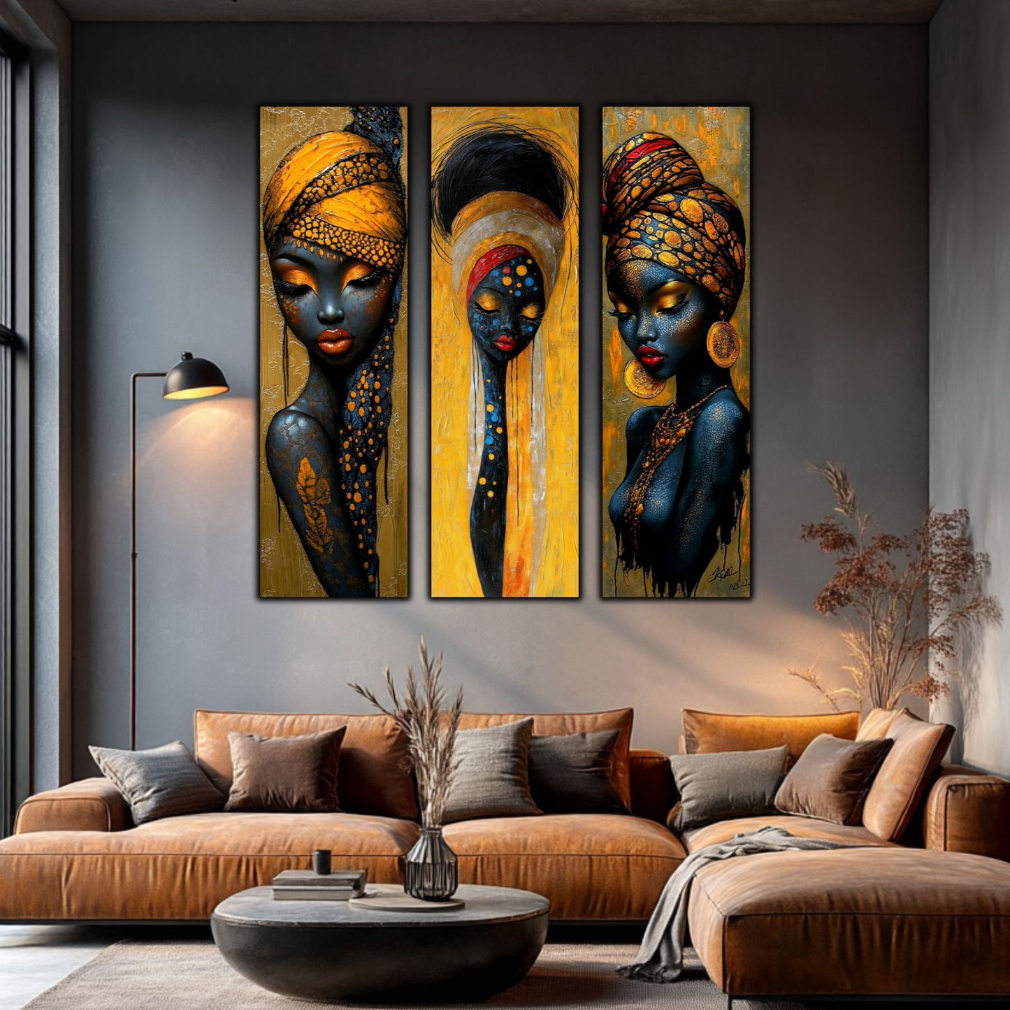 Set Modern de 3 Tablouri pe Sticla Securizata - Decor Elegant pt Living