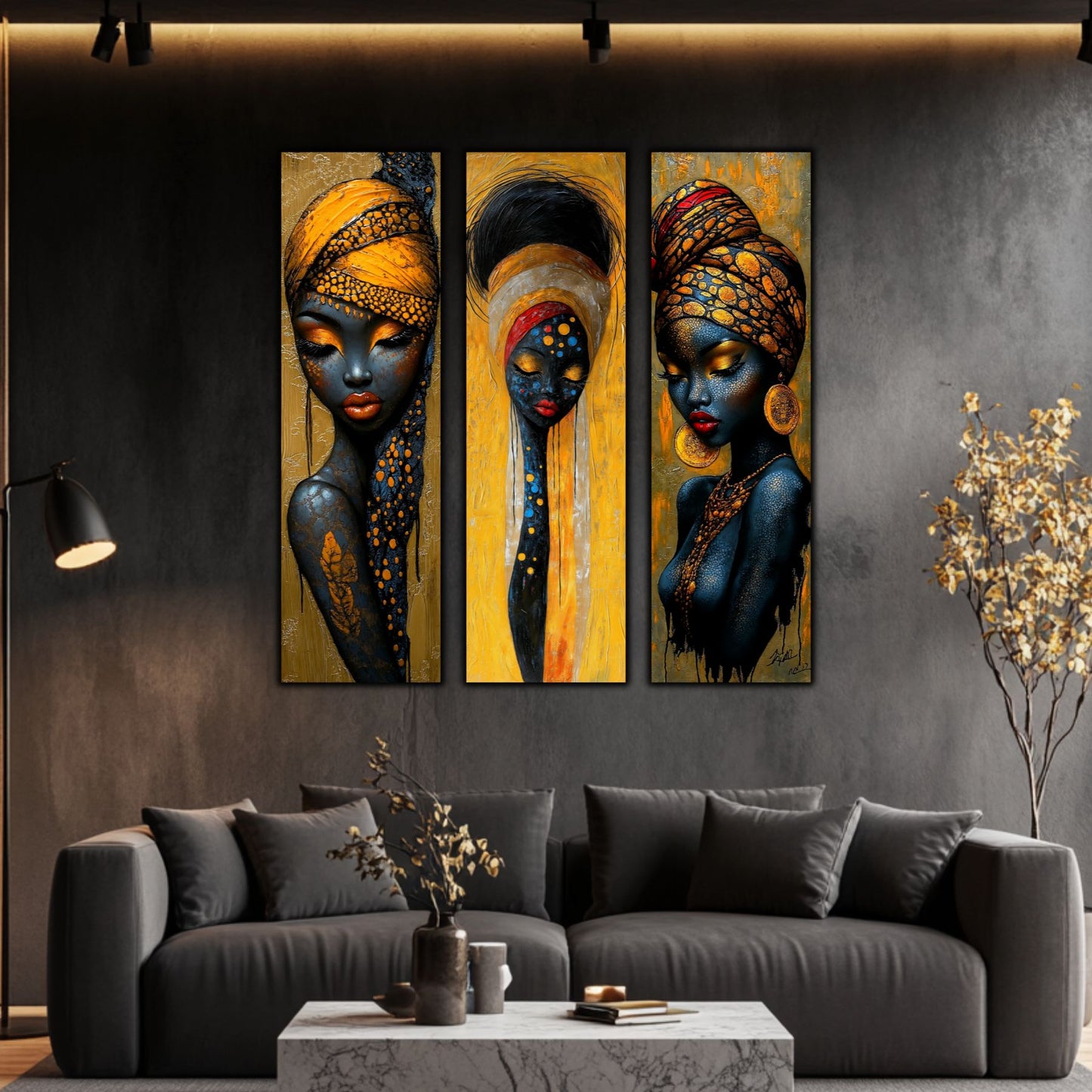 Set Modern de 3 Tablouri pe Sticla Securizata - Decor Elegant pt Living