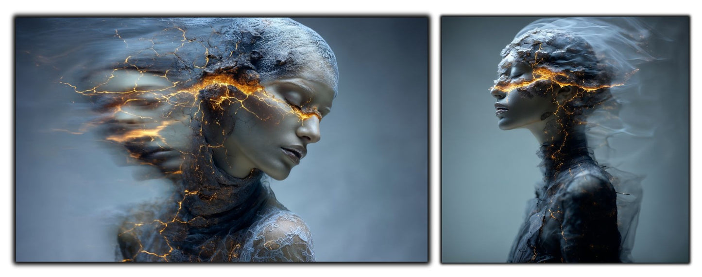 Set 2 Tablouri Decorative Premium - „Fractured Dream” - No09