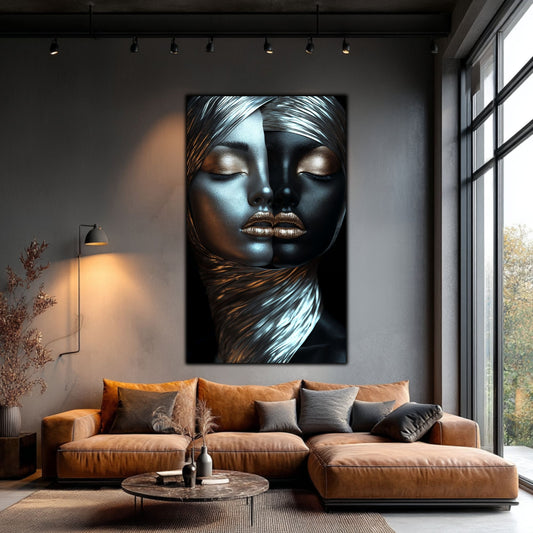 Tablou Decorativ pt Living - Print UV pe Sticla - „Silken Silence” - No06