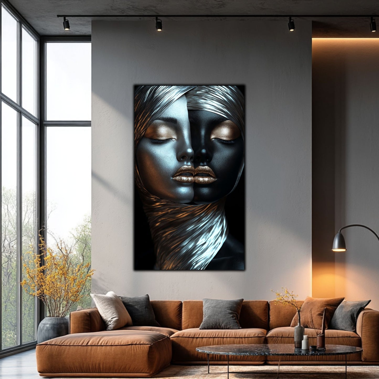 Tablou Decorativ pt Living - Print UV pe Sticla - „Silken Silence” - No06