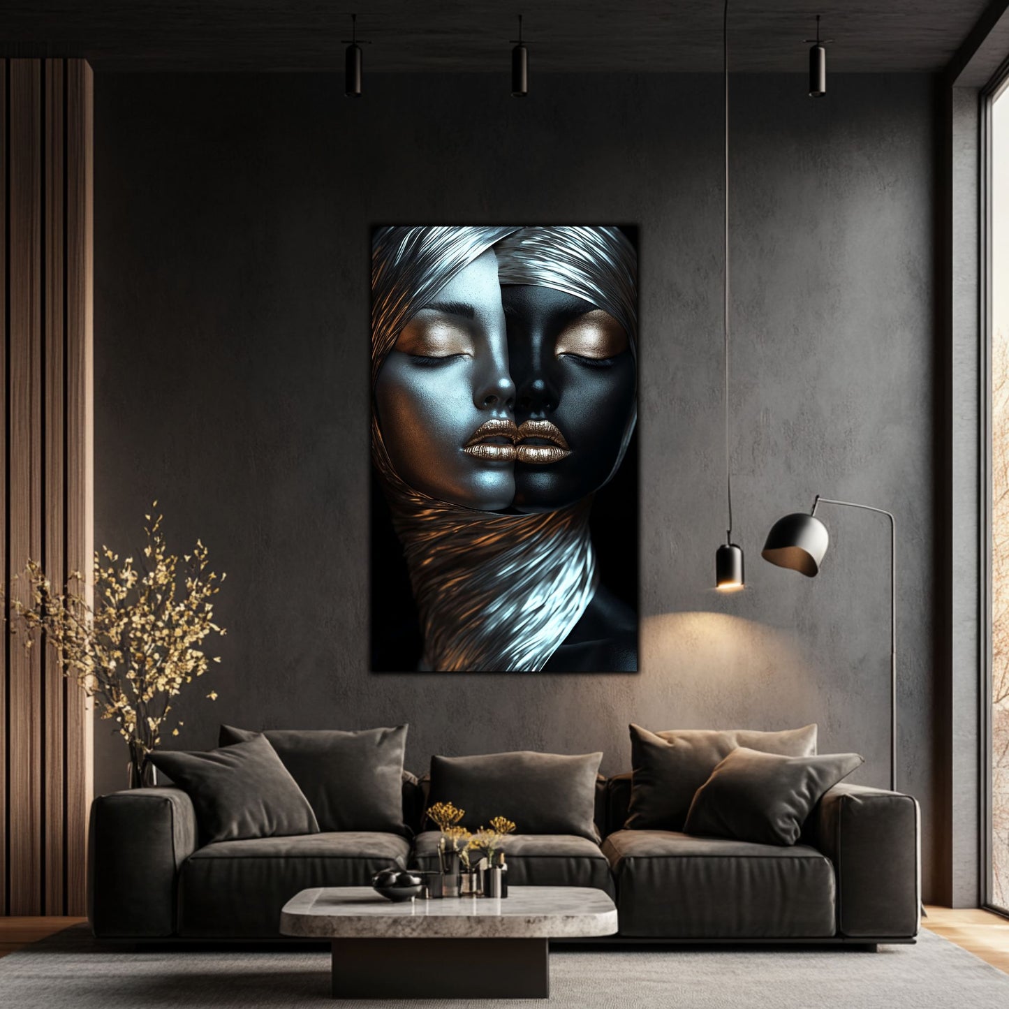 Tablou Decorativ pt Living - Print UV pe Sticla - „Silken Silence” - No06