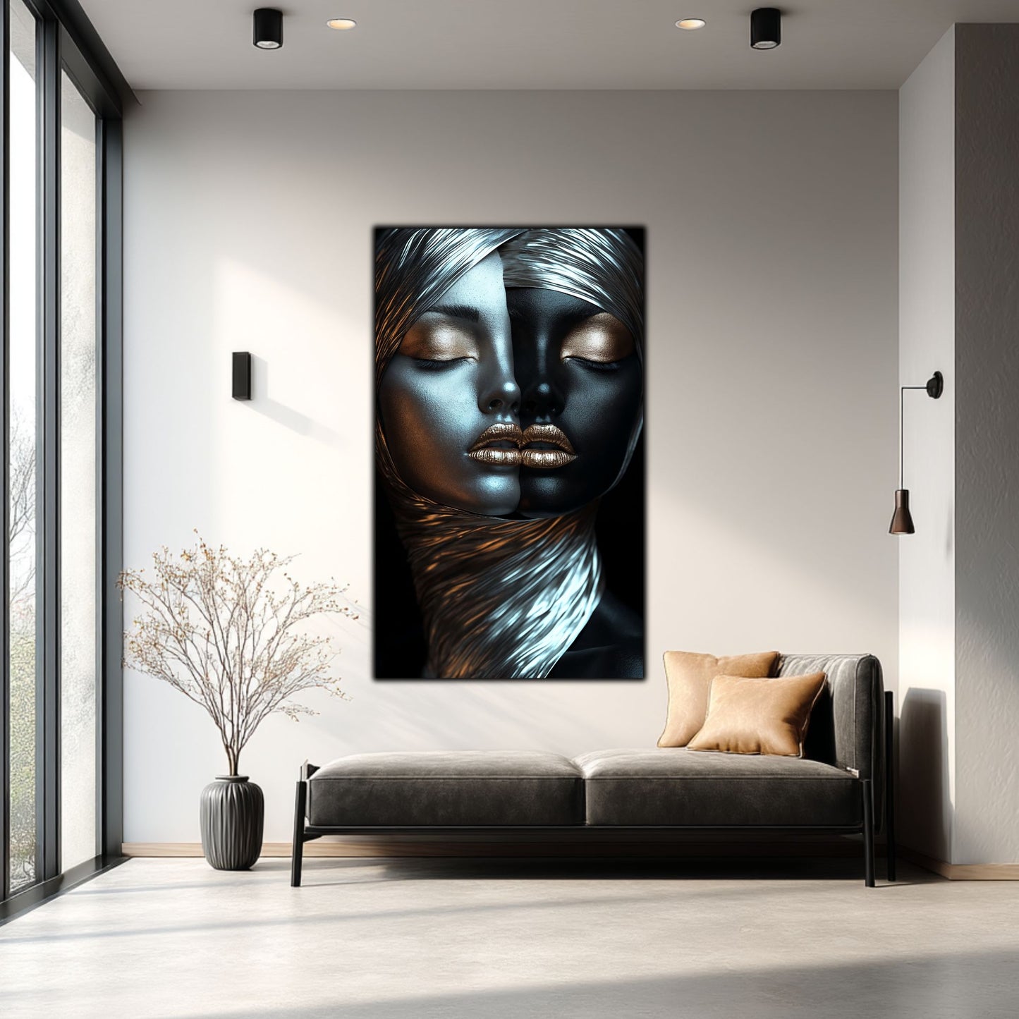 Tablou Decorativ pt Living - Print UV pe Sticla - „Silken Silence” - No06