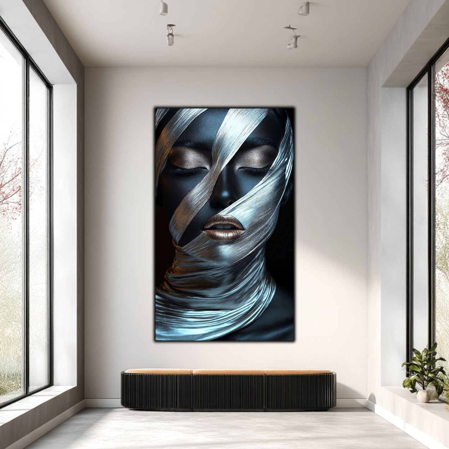 Tablou Decorativ pt Living - Print UV pe Sticla - „Silken Silence” - No05