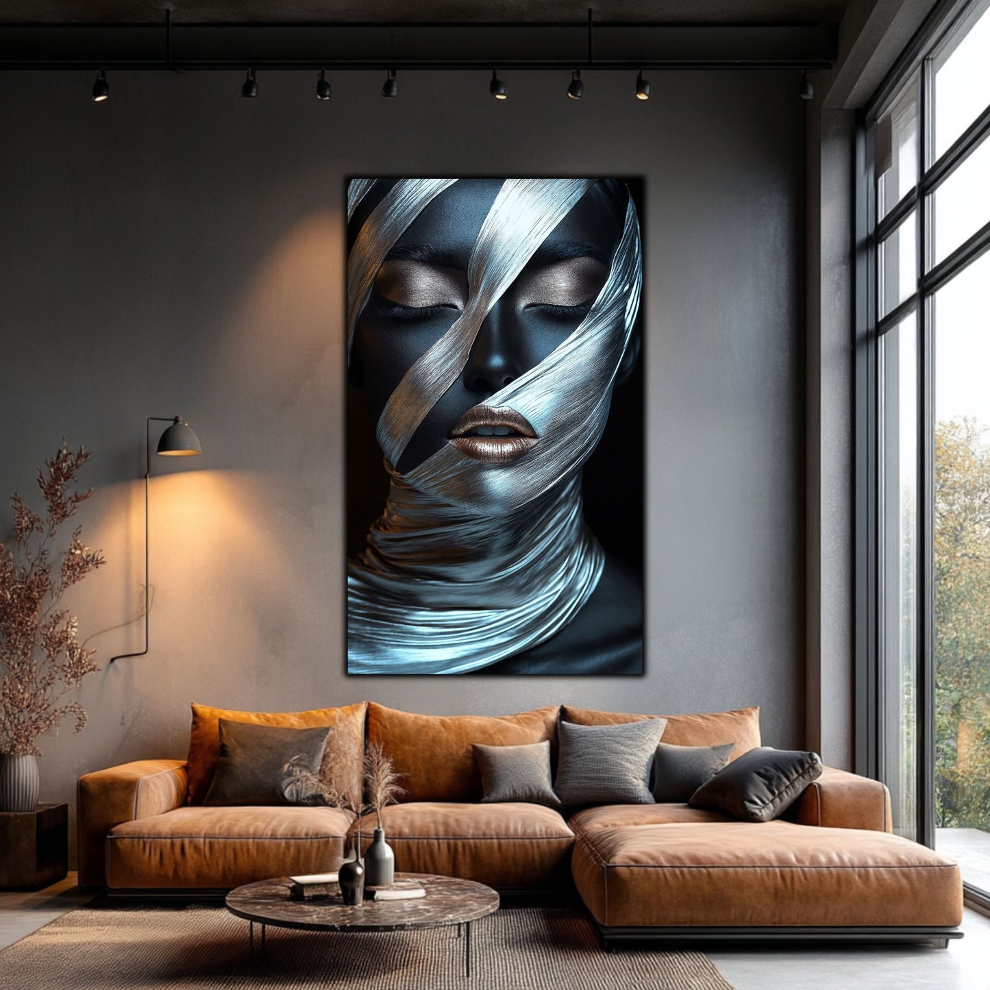 Tablou Decorativ pt Living - Print UV pe Sticla - „Silken Silence” - No05