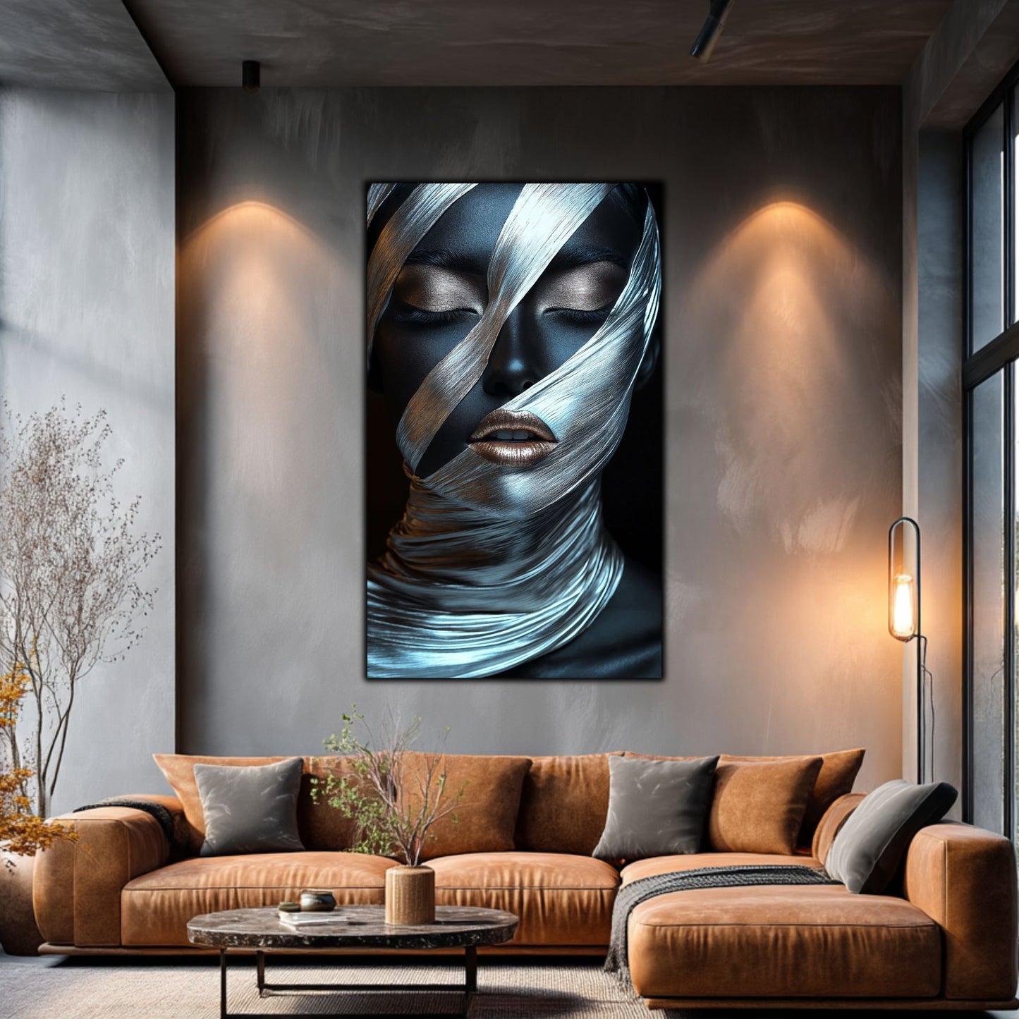 Tablou Decorativ pt Living - Print UV pe Sticla - „Silken Silence” - No05