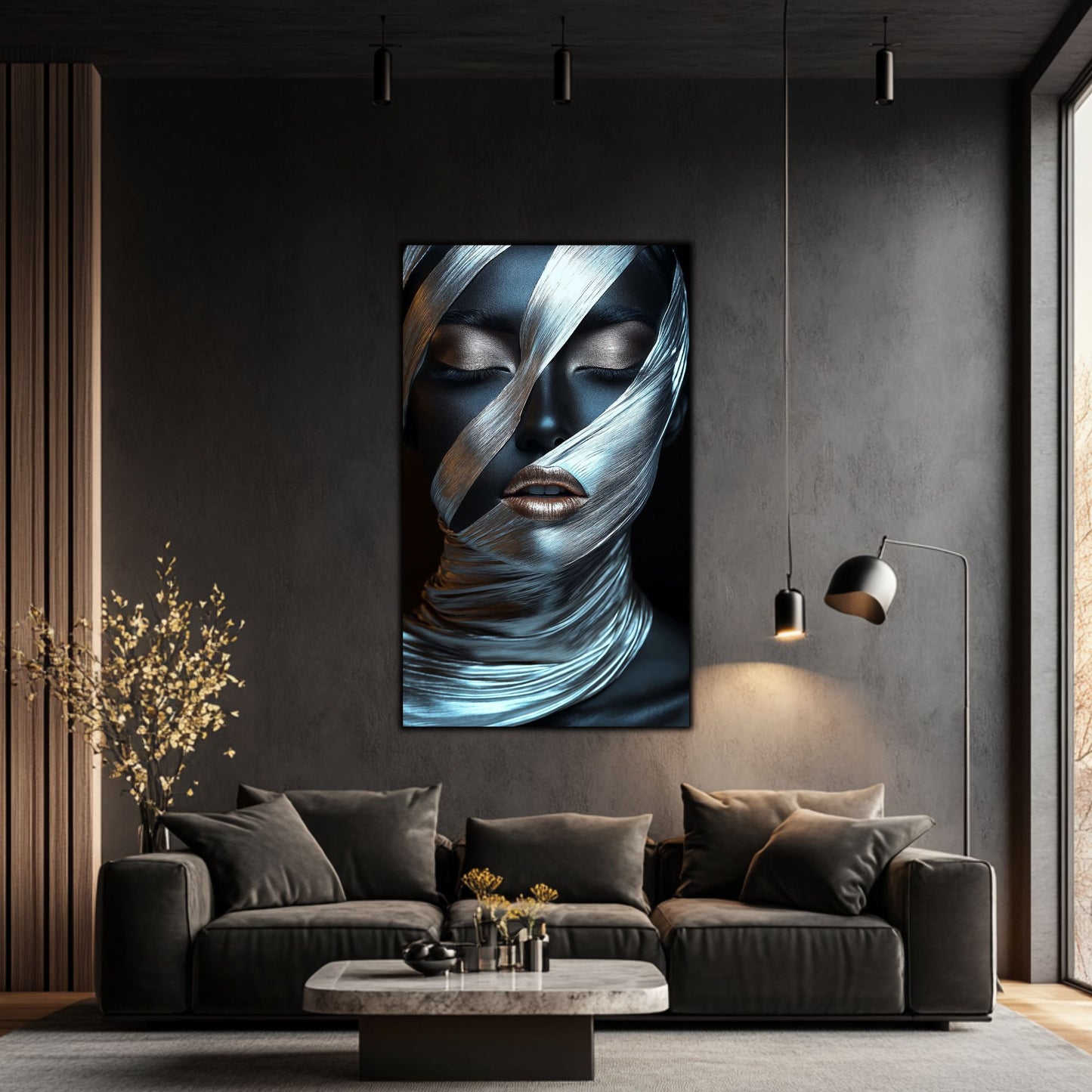 Tablou Decorativ pt Living - Print UV pe Sticla - „Silken Silence” - No05