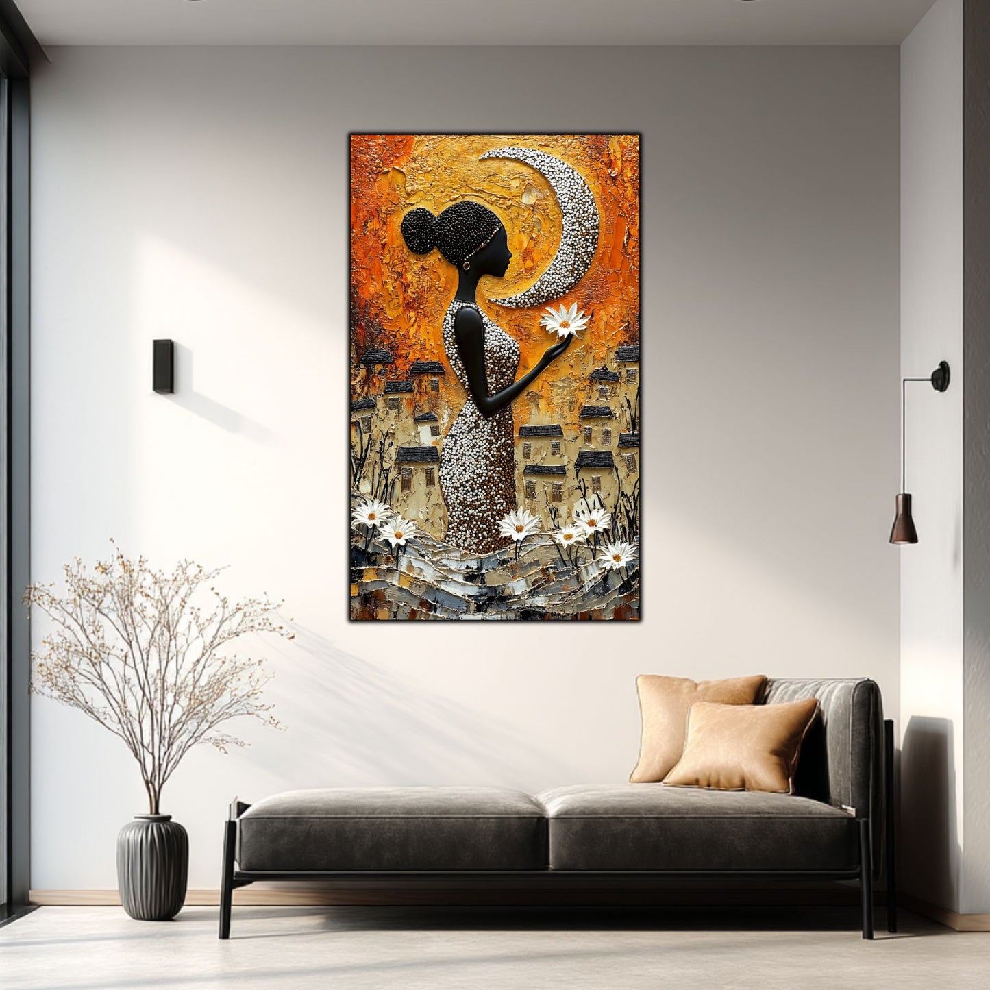 Tablou Decorativ Elegant din Sticla Securizata - 60x100 cm - Chromatic Vogue 01