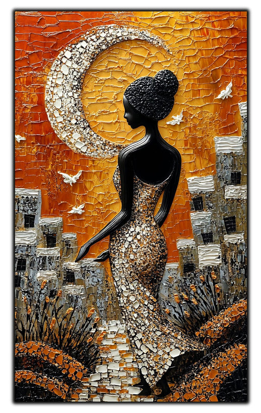 Tablou Decorativ Elegant din Sticla Securizata - 60x100 cm - Chromatic Vogue 02