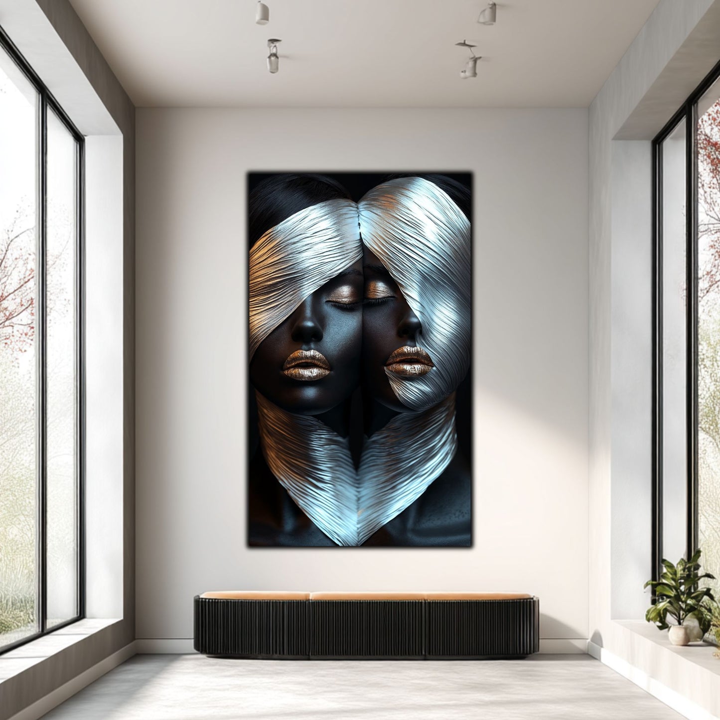 Tablou Decorativ pt Living - Print UV pe Sticla - „Silken Silence” - No03