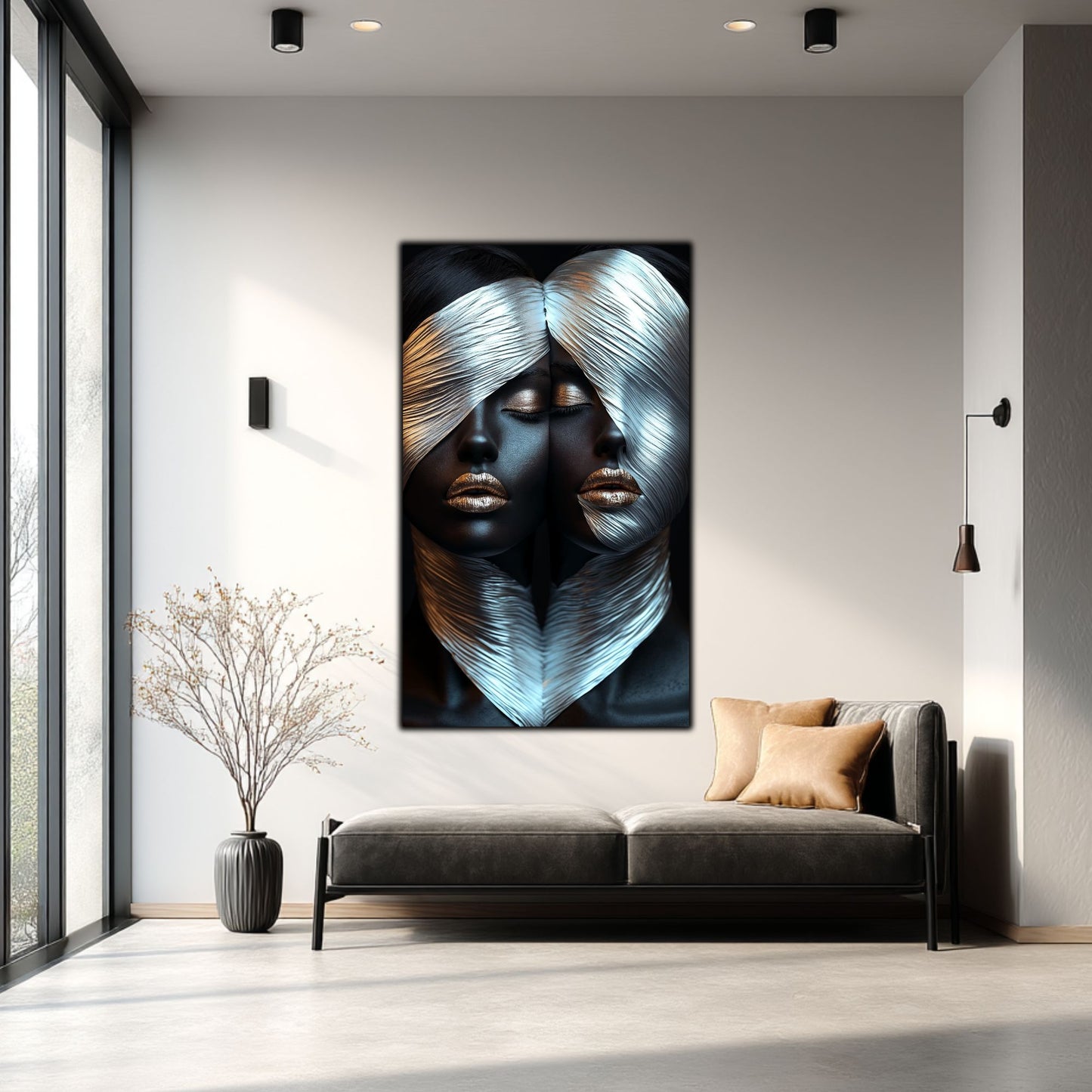 Tablou Decorativ pt Living - Print UV pe Sticla - „Silken Silence” - No03