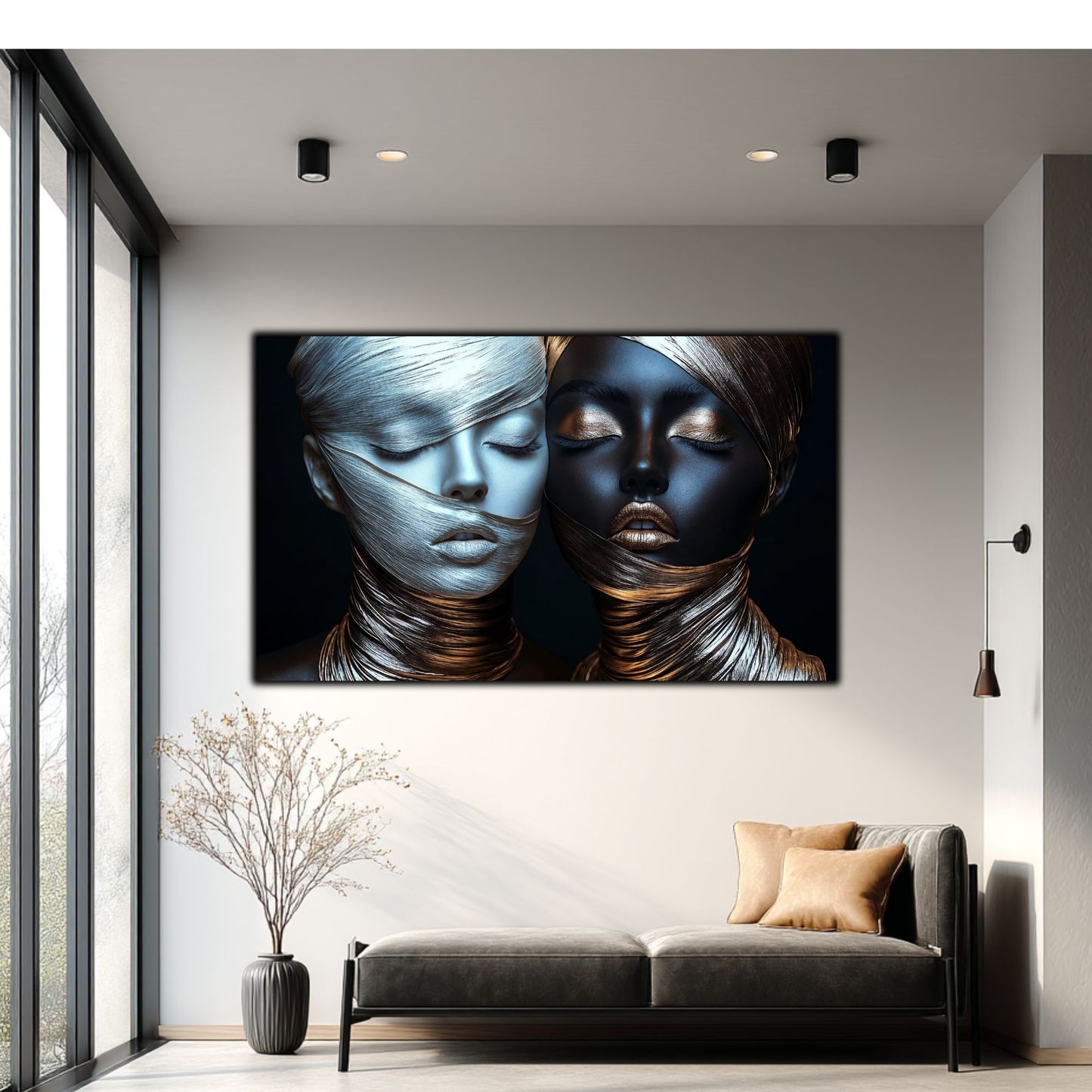 Tablou Decorativ pt Living - Print UV pe Sticla - „Silken Silence” - No08