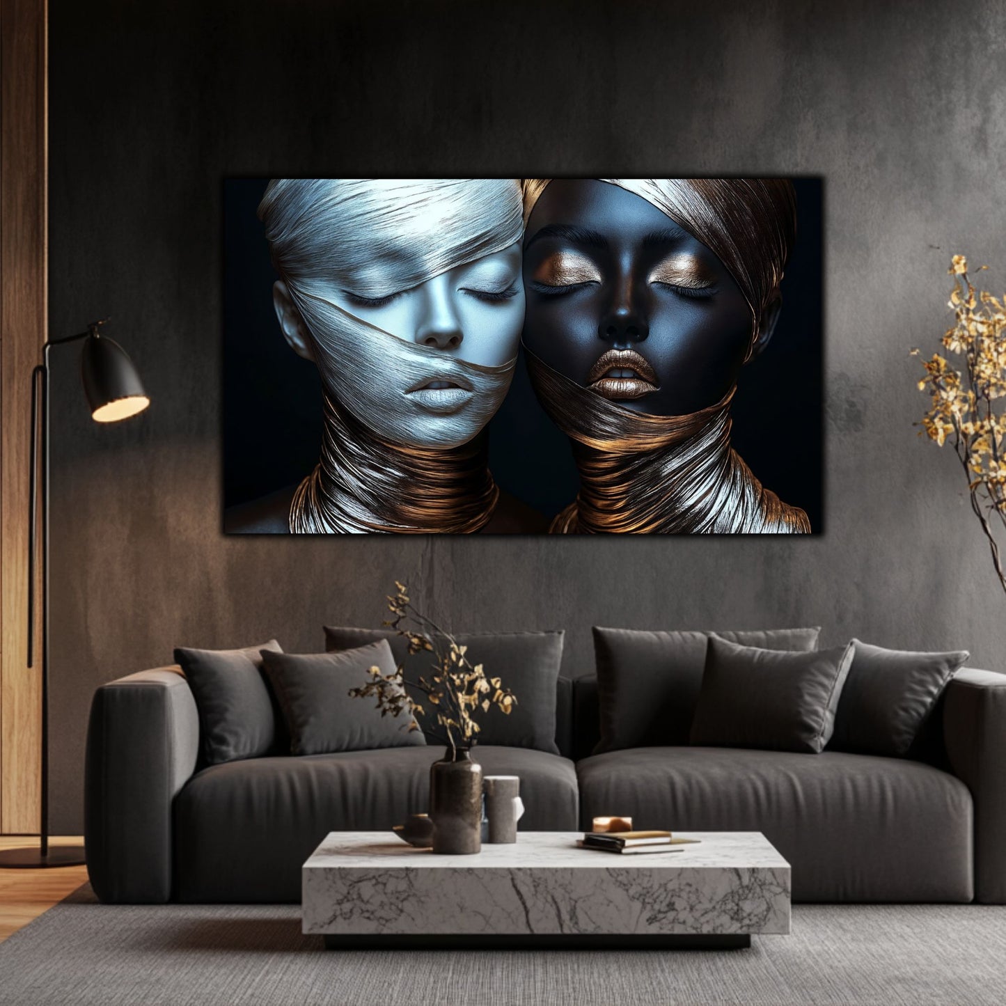 Tablou Decorativ pt Living - Print UV pe Sticla - „Silken Silence” - No08