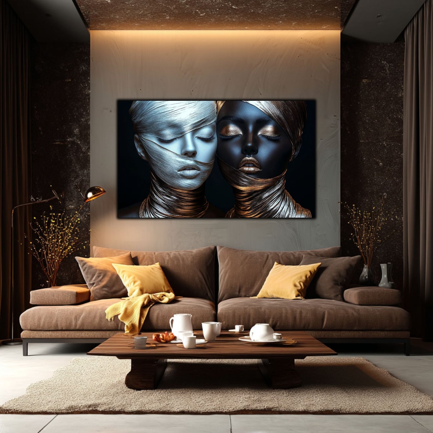 Tablou Decorativ pt Living - Print UV pe Sticla - „Silken Silence” - No08