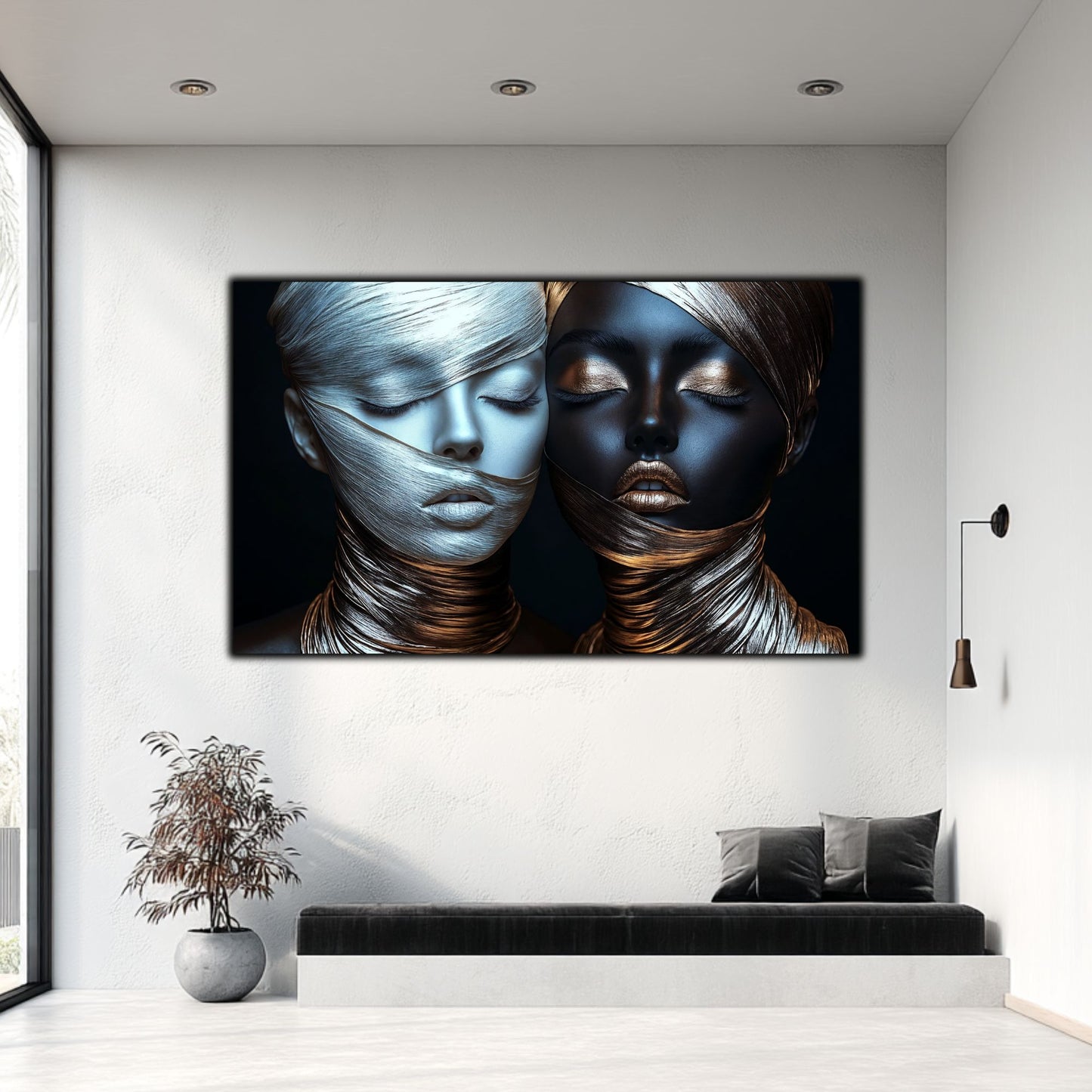 Tablou Decorativ pt Living - Print UV pe Sticla - „Silken Silence” - No08