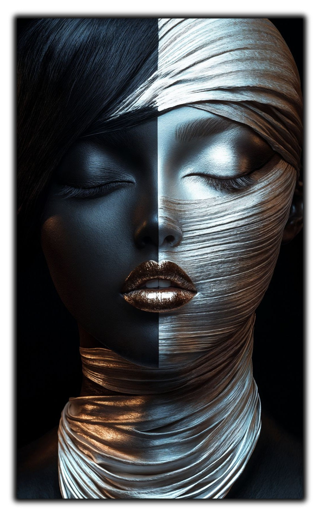 Tablou Decorativ pt Living - Print UV pe Sticla - „Silken Silence” - No04