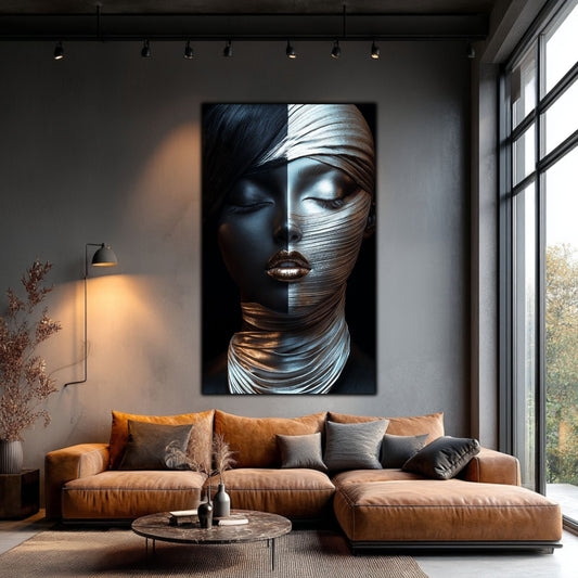 Tablou Decorativ pt Living - Print UV pe Sticla - „Silken Silence” - No04