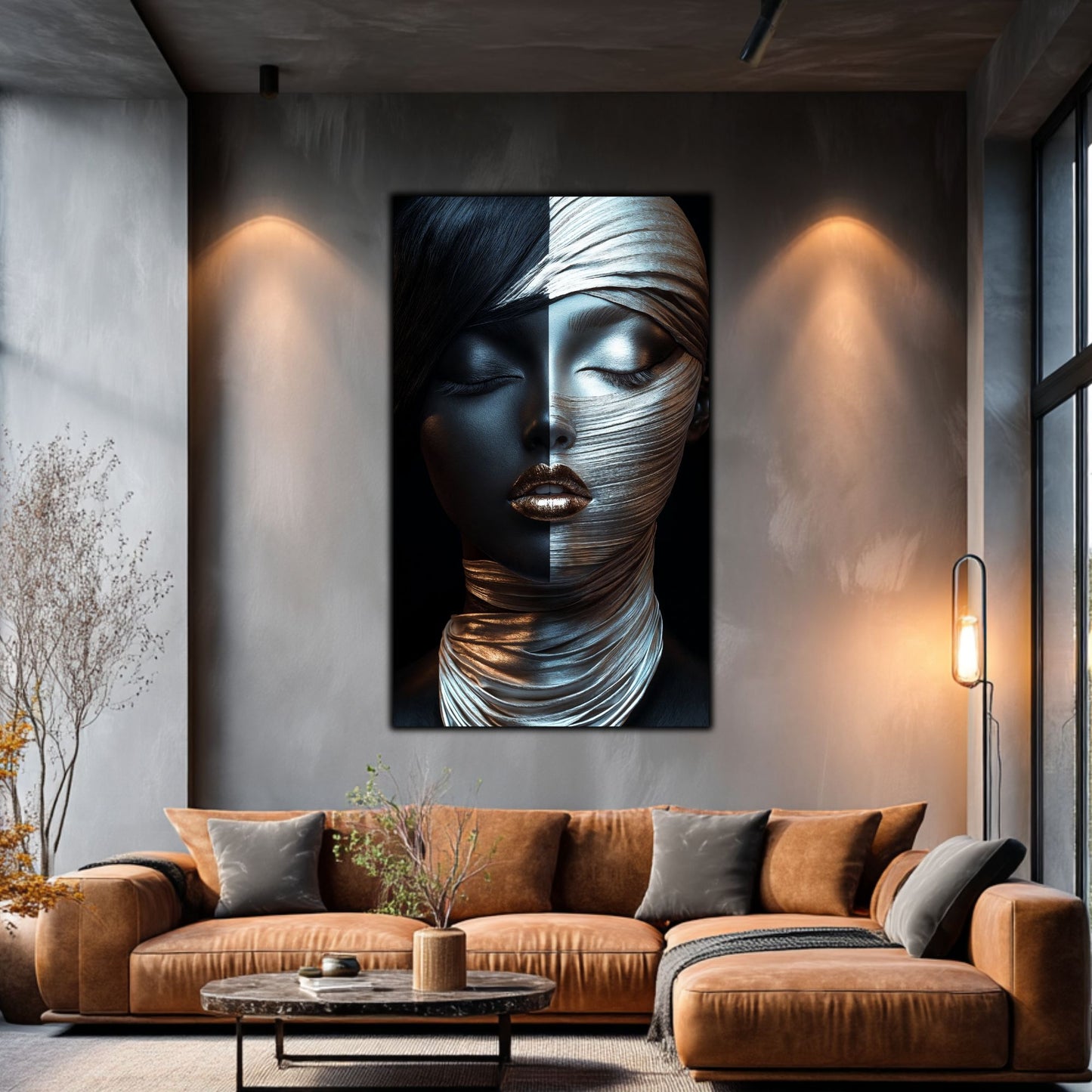 Tablou Decorativ pt Living - Print UV pe Sticla - „Silken Silence” - No04