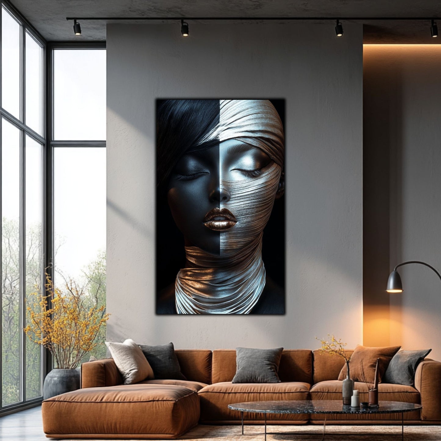 Tablou Decorativ pt Living - Print UV pe Sticla - „Silken Silence” - No04