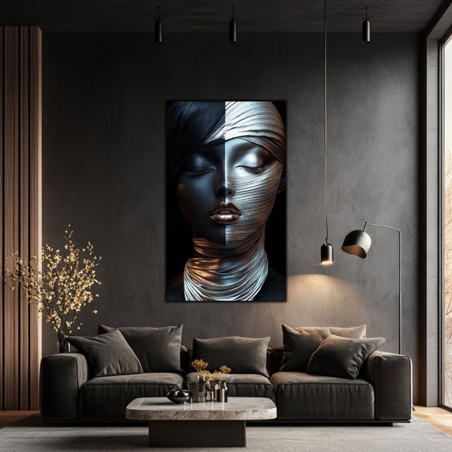 Tablou Decorativ pt Living - Print UV pe Sticla - „Silken Silence” - No04