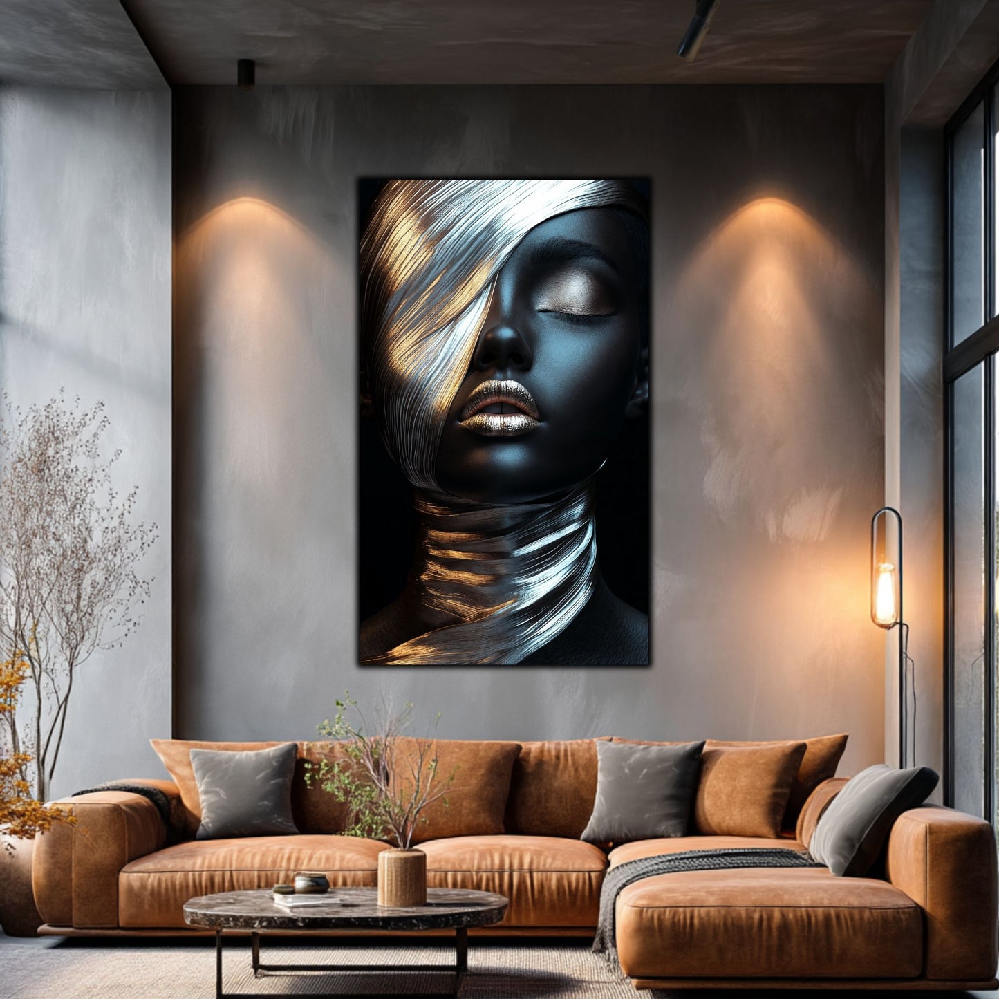 Tablou Decorativ pt Living - Print UV pe Sticla - „Silken Silence” - No01