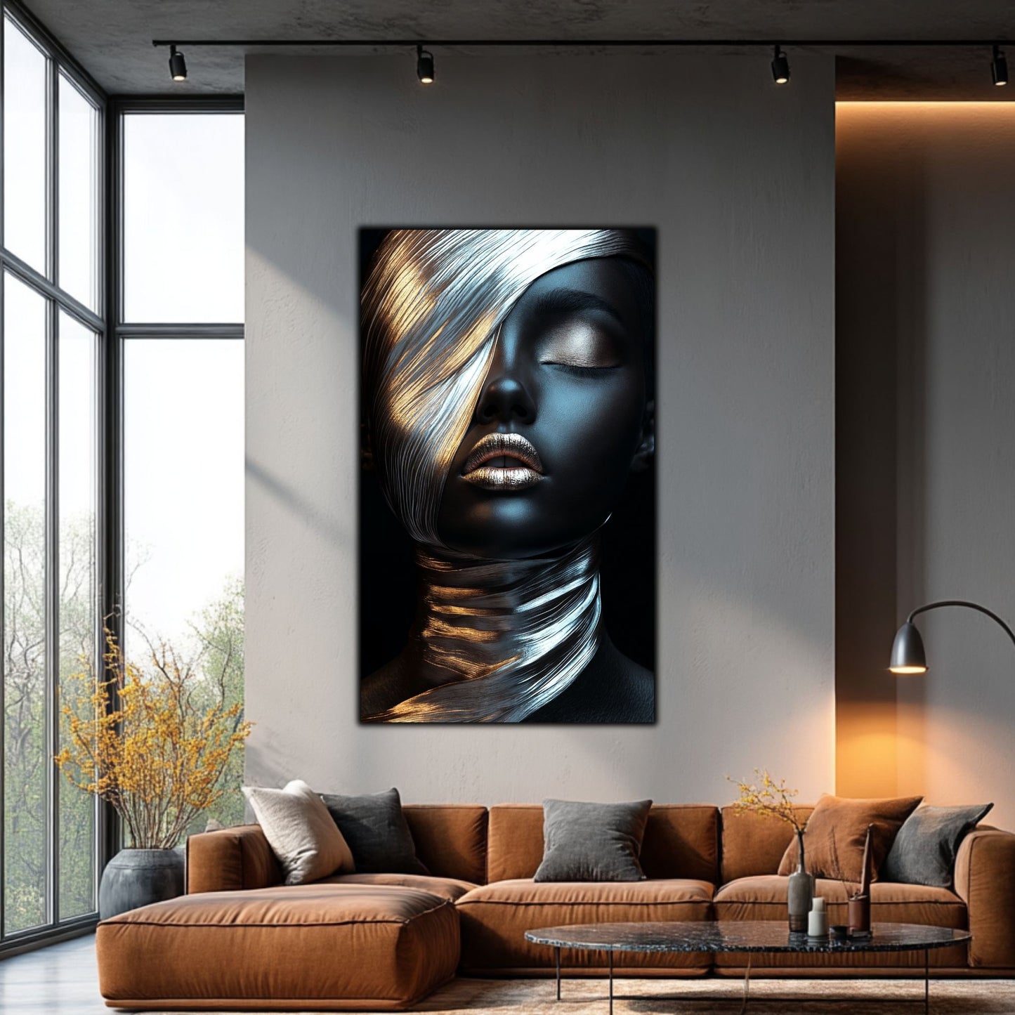 Tablou Decorativ pt Living - Print UV pe Sticla - „Silken Silence” - No01