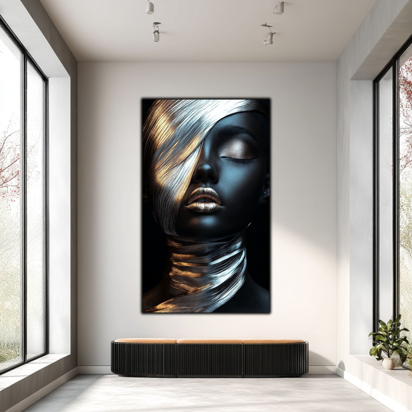 Tablou Decorativ pt Living - Print UV pe Sticla - „Silken Silence” - No01