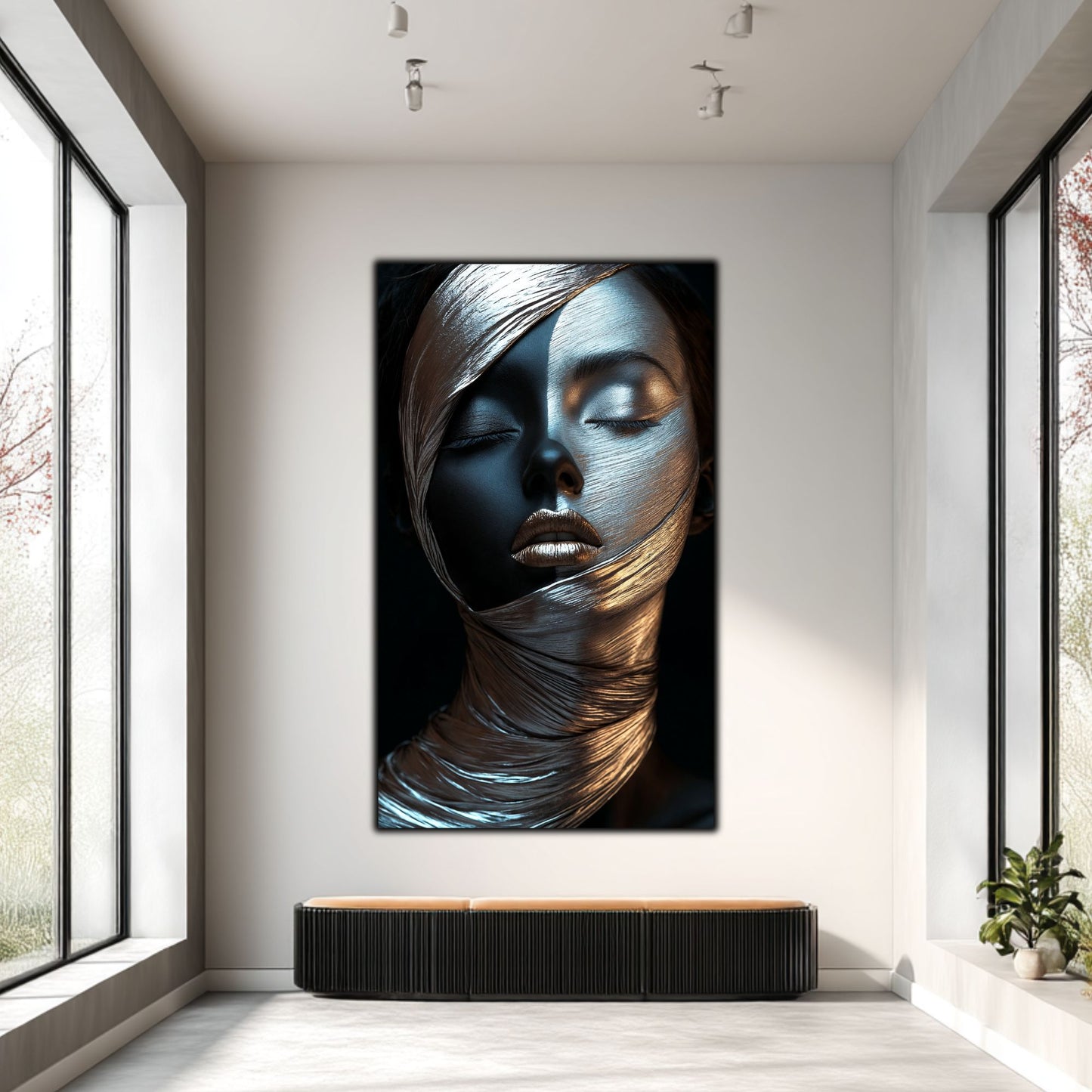 Tablou Decorativ pt Living - Print UV pe Sticla - „Silken Silence” - No02