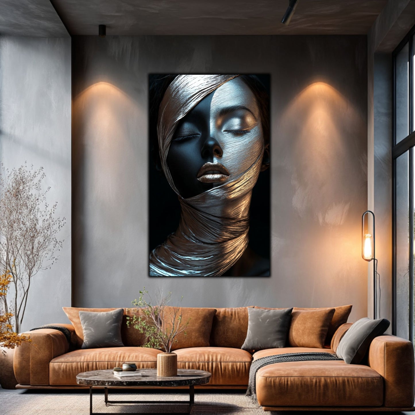 Tablou Decorativ pt Living - Print UV pe Sticla - „Silken Silence” - No02
