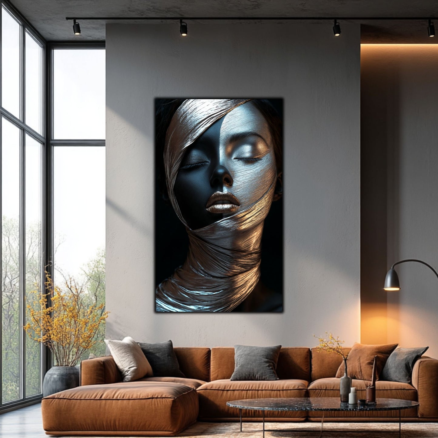 Tablou Decorativ pt Living - Print UV pe Sticla - „Silken Silence” - No02