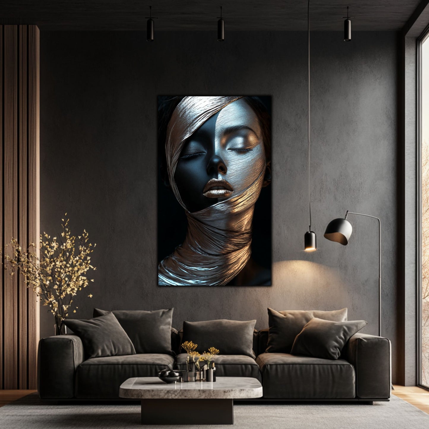 Tablou Decorativ pt Living - Print UV pe Sticla - „Silken Silence” - No02