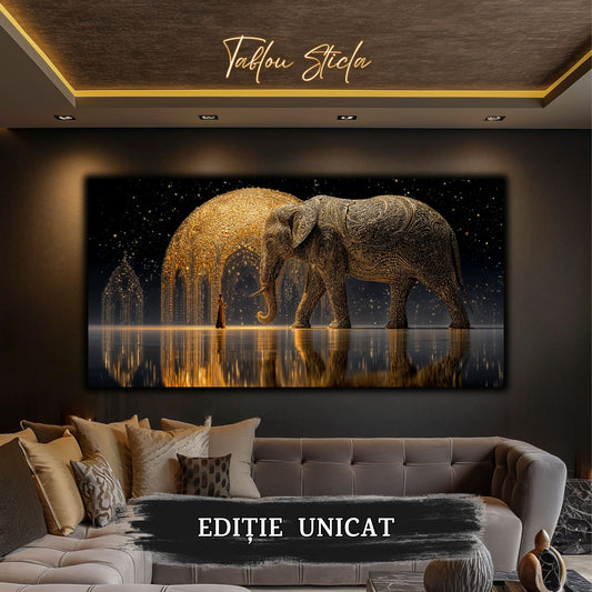 Echoes of Gold - Tablou Sticla - Unicat - no07