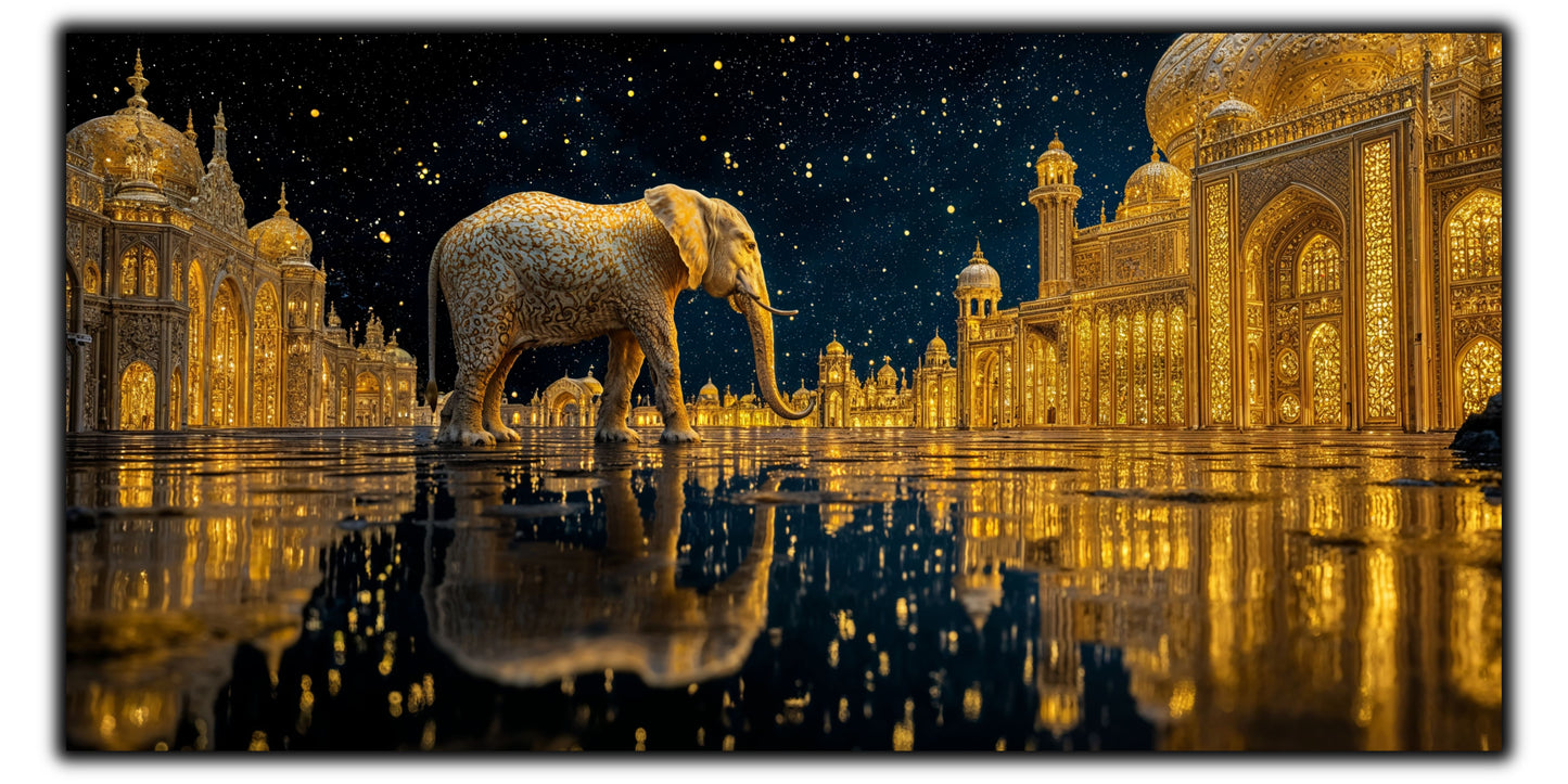 Echoes of Gold - Tablou Sticla - Unicat - no09