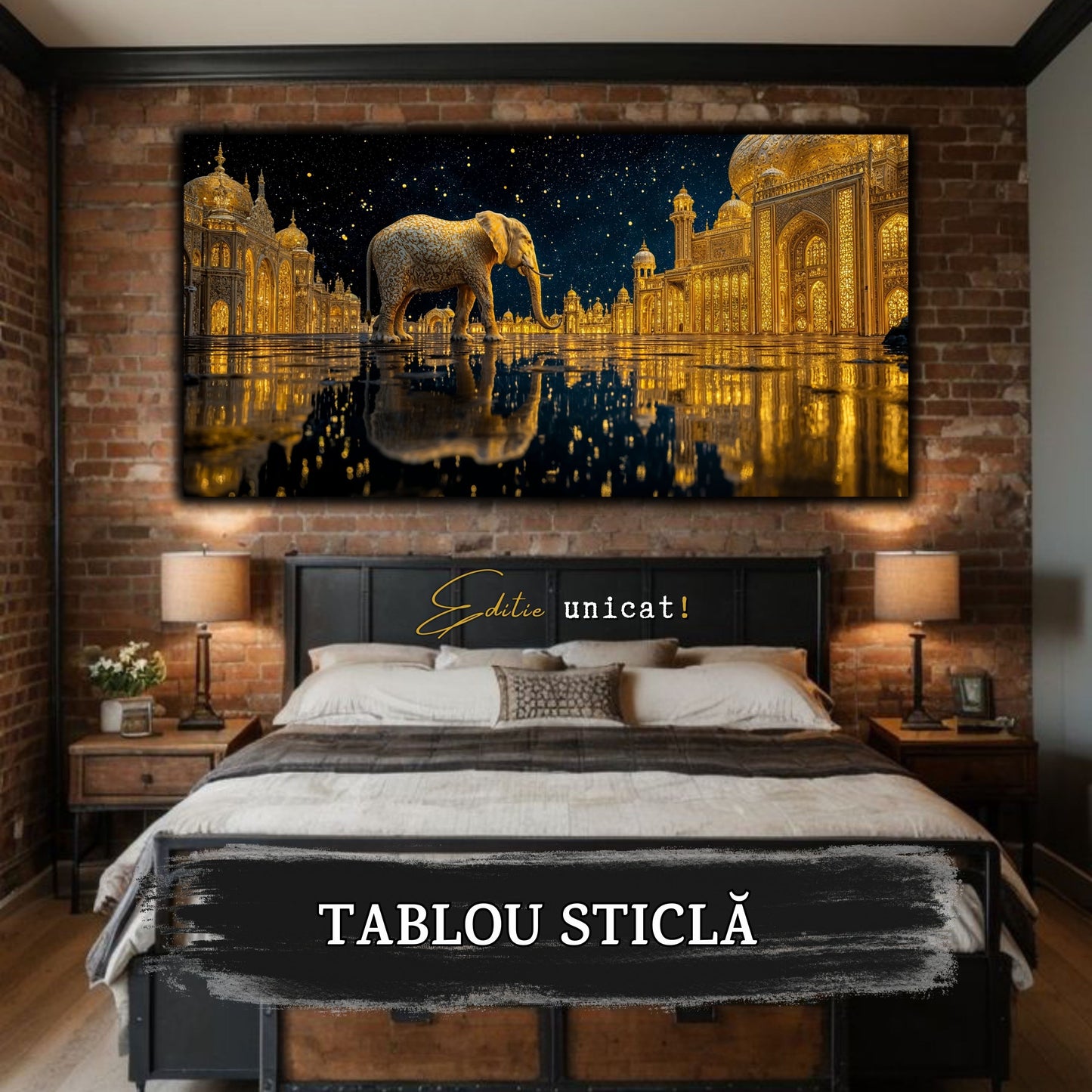 Echoes of Gold - Tablou Sticla - Unicat - no09