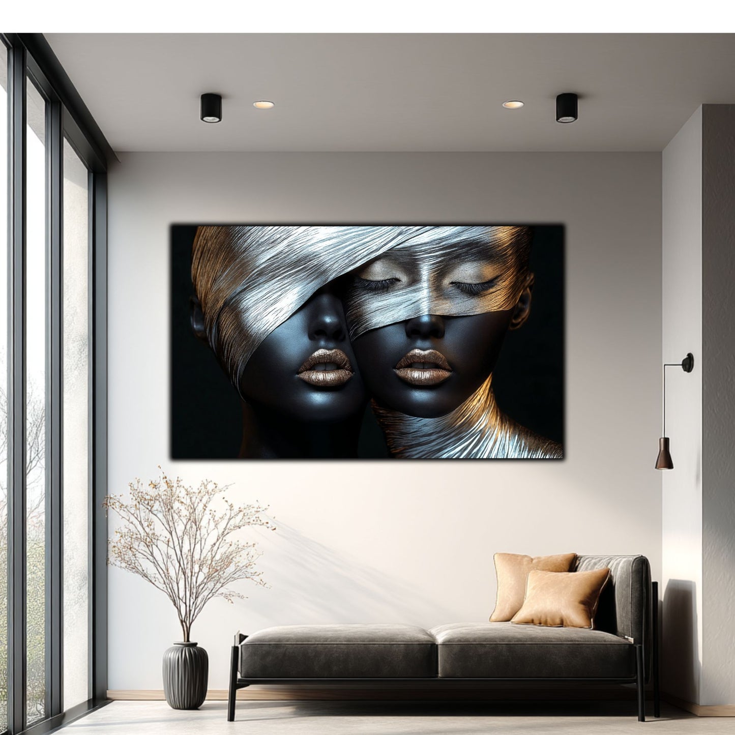Tablou Decorativ pt Living - Print UV pe Sticla - „Silken Silence” - No09