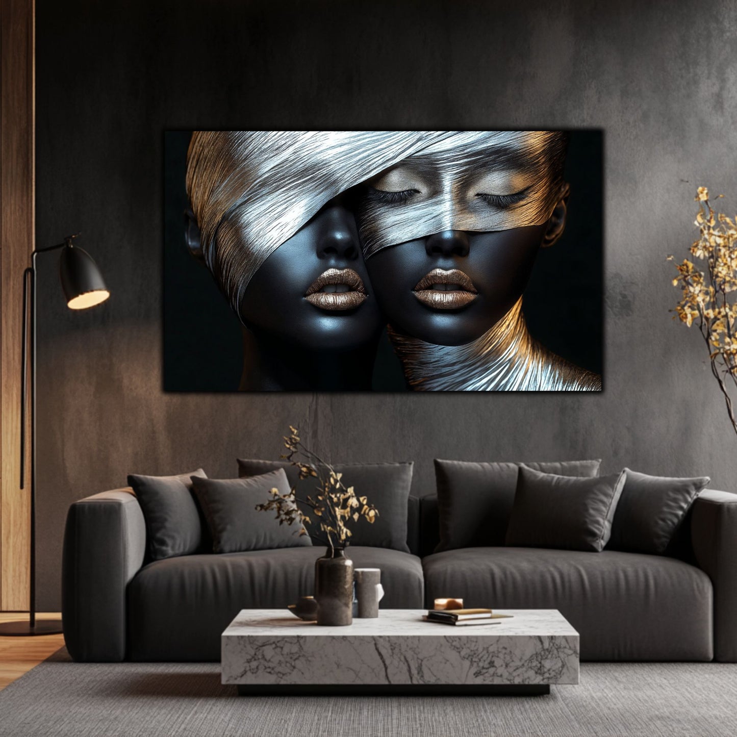 Tablou Decorativ pt Living - Print UV pe Sticla - „Silken Silence” - No09