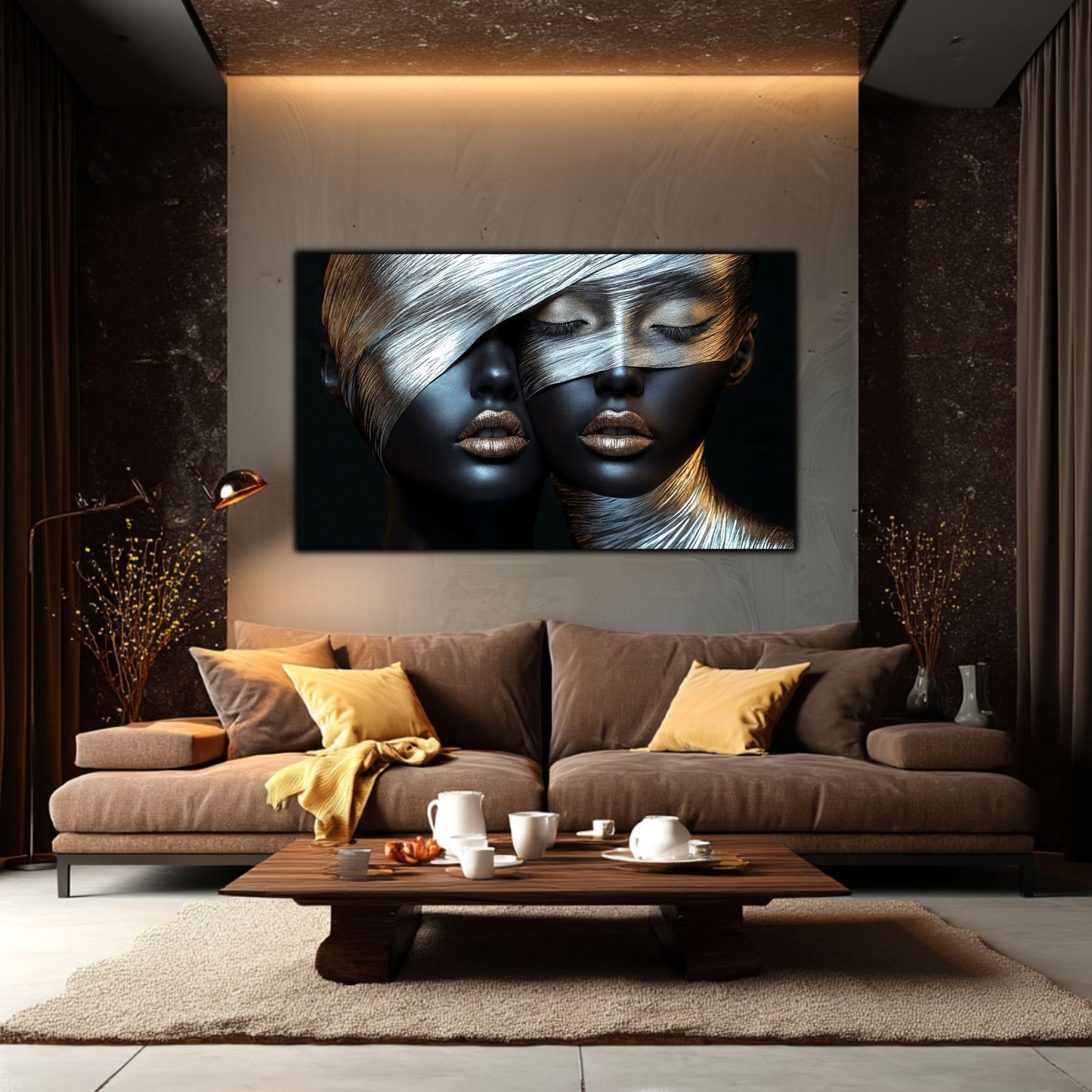 Tablou Decorativ pt Living - Print UV pe Sticla - „Silken Silence” - No09