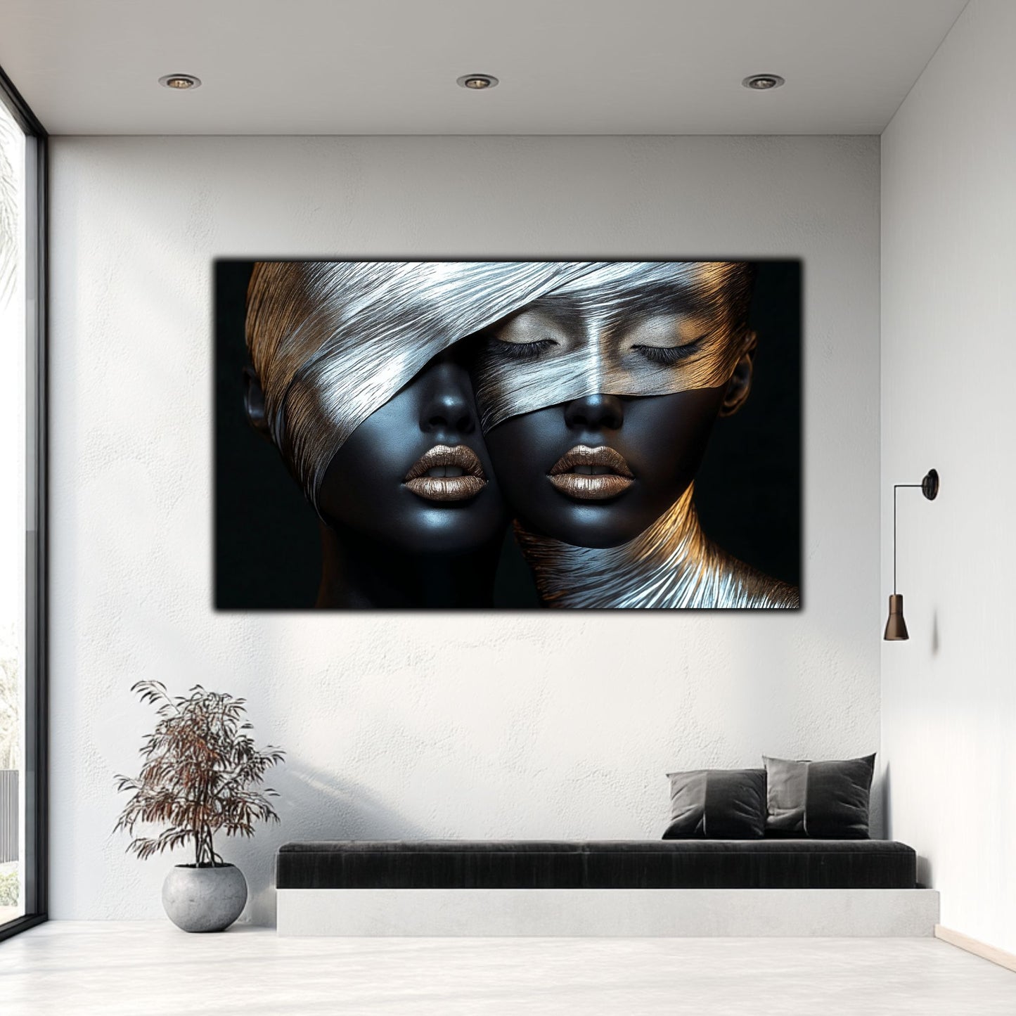 Tablou Decorativ pt Living - Print UV pe Sticla - „Silken Silence” - No09