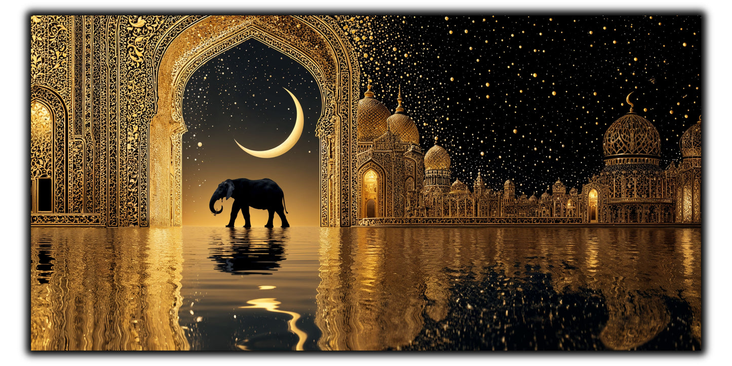 Echoes of Gold - Tablou Sticla - Unicat - no08