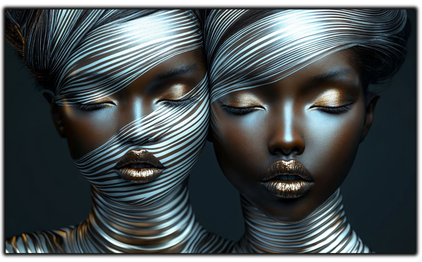Tablou Modern pt Decorul Livingului - Print UV pe Sticla - „Gemini Souls” - No01