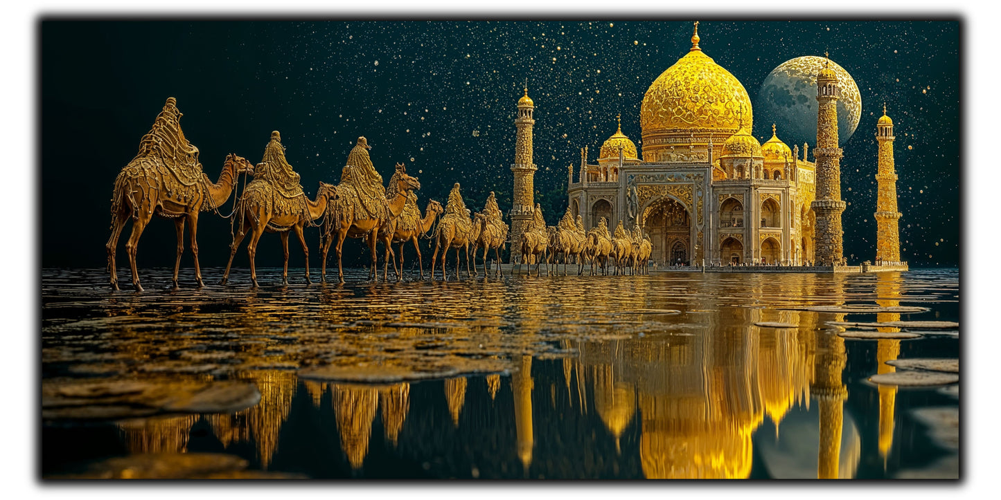 Echoes of Gold - Tablou Sticla - Unicat - no06