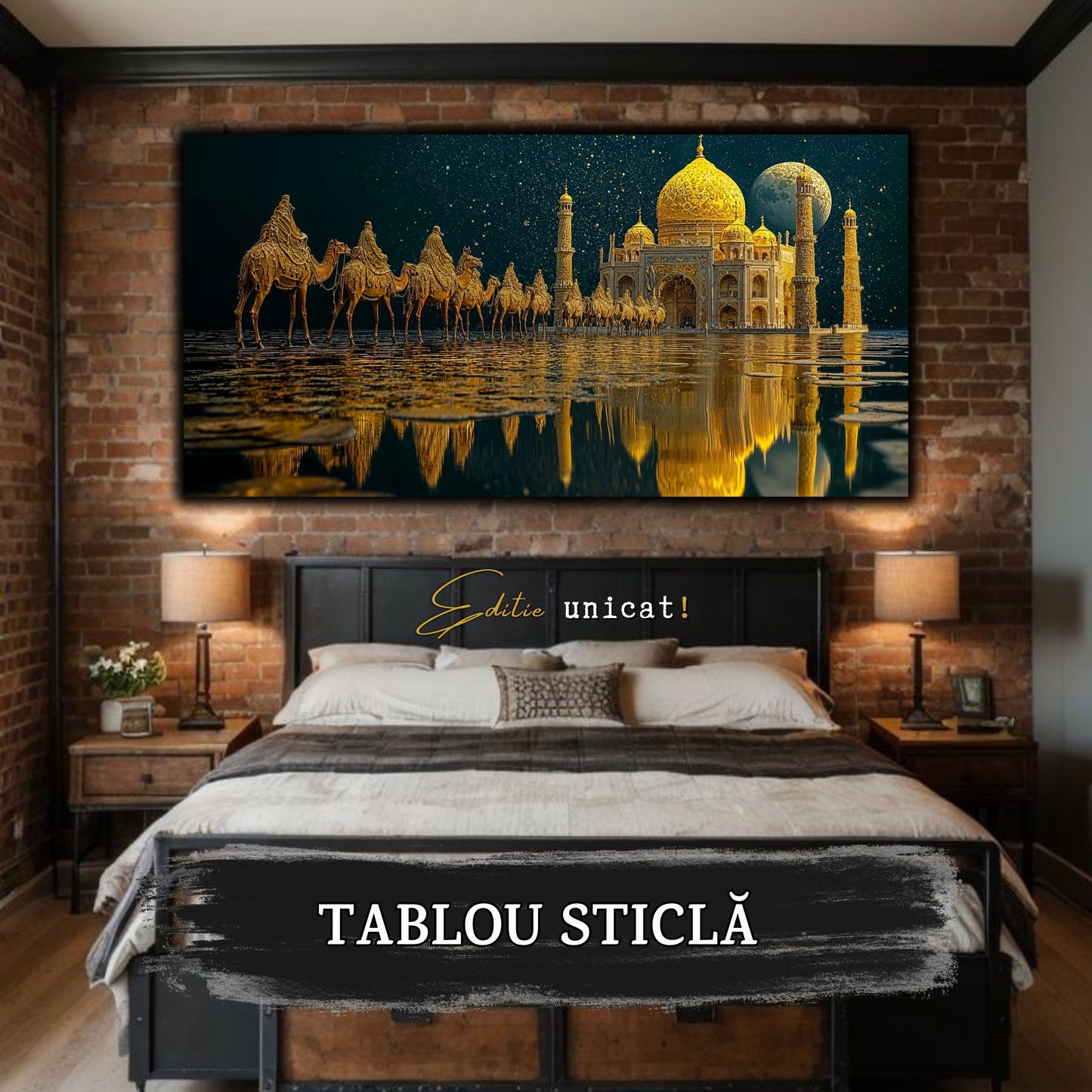 Echoes of Gold - Tablou Sticla - Unicat - no06