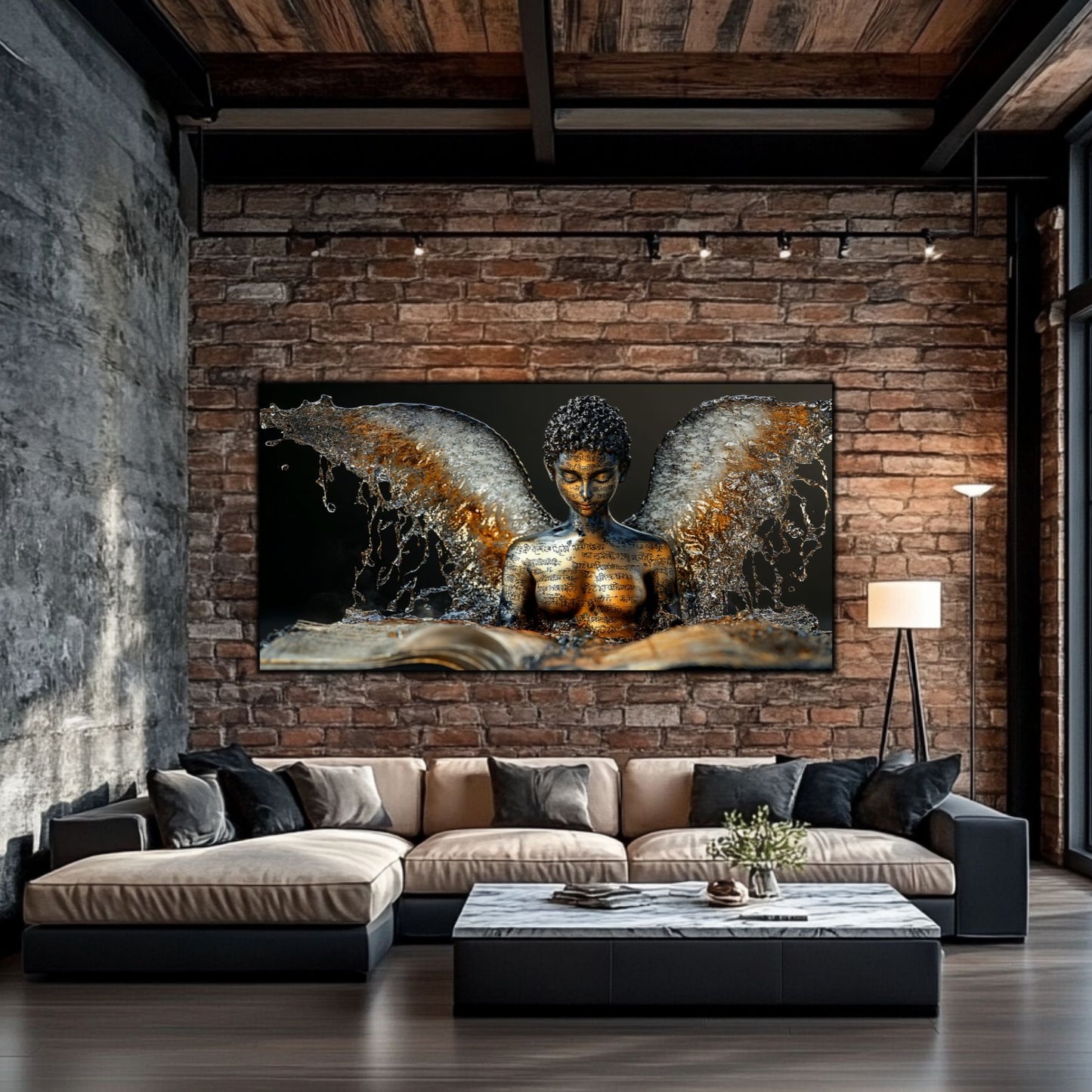 Dark Glow - Tablou elegant pe sticlă securizată pentru living contemporan